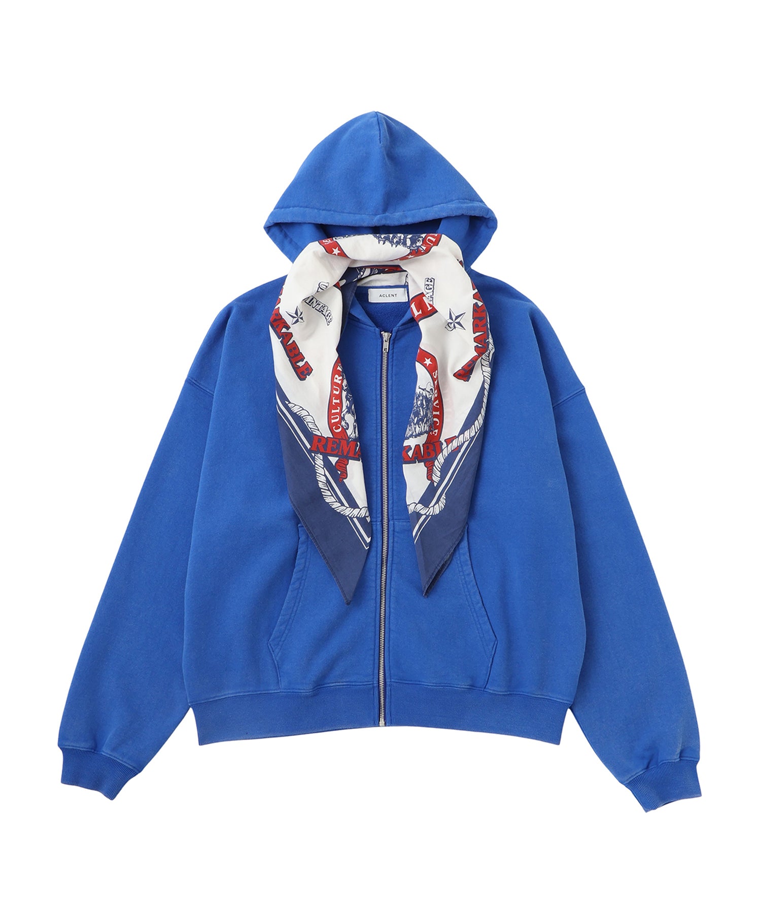 Oversized Scarf Zip Hoodie