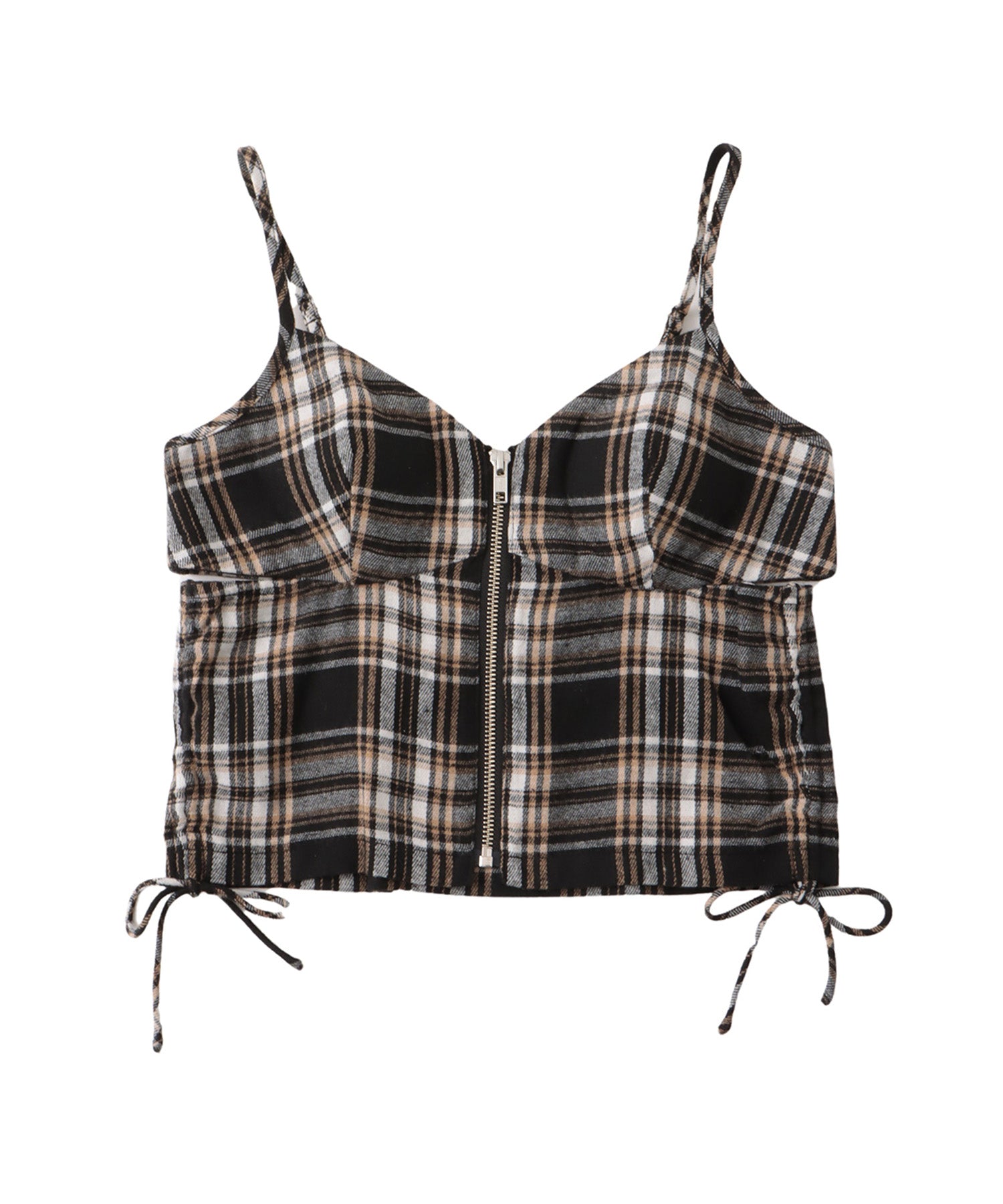 Front zip check camisole