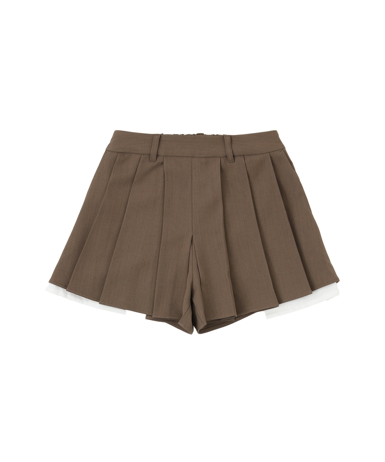 Layered pocket pleated mini skirt