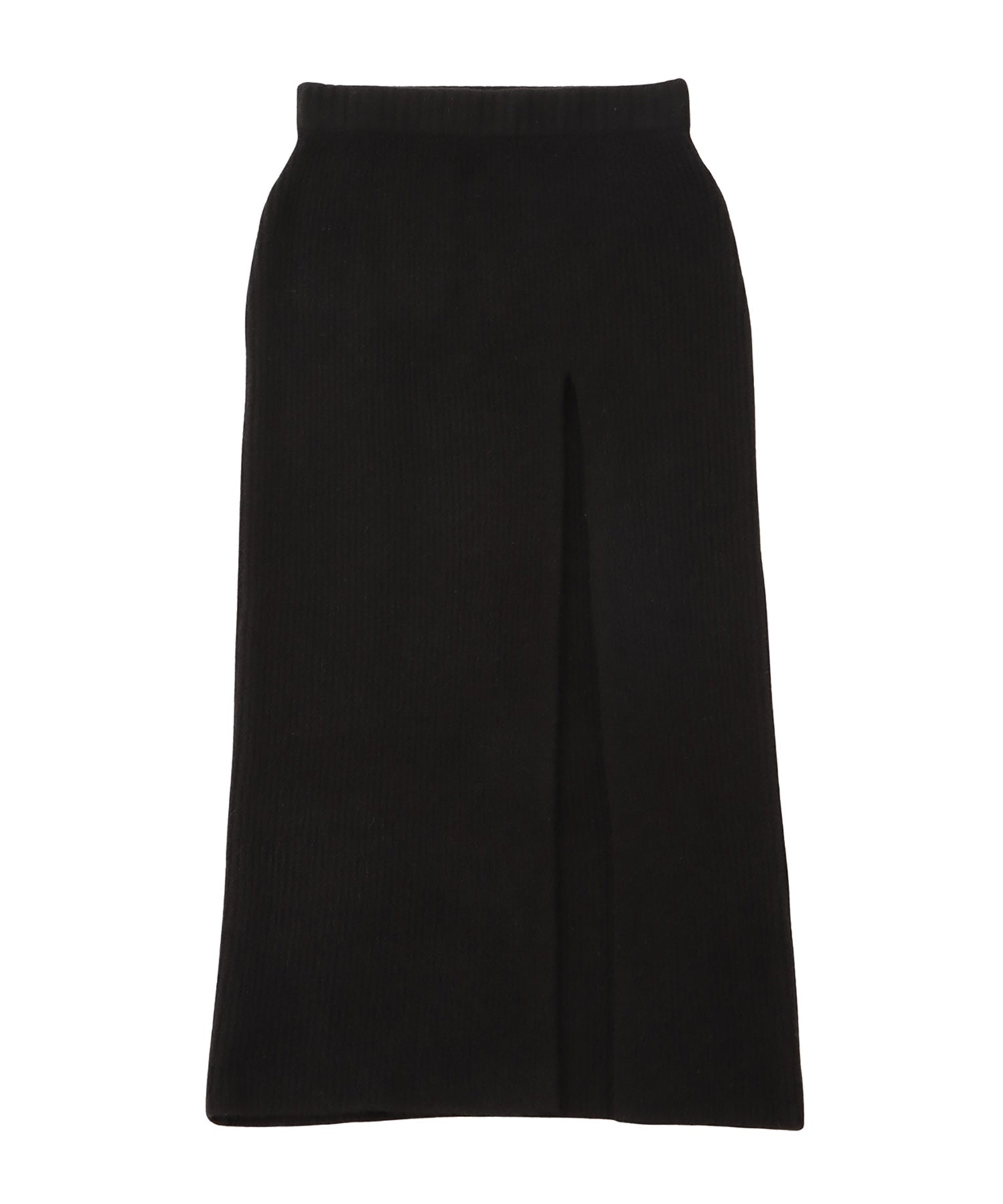 Front slit knit long skirt