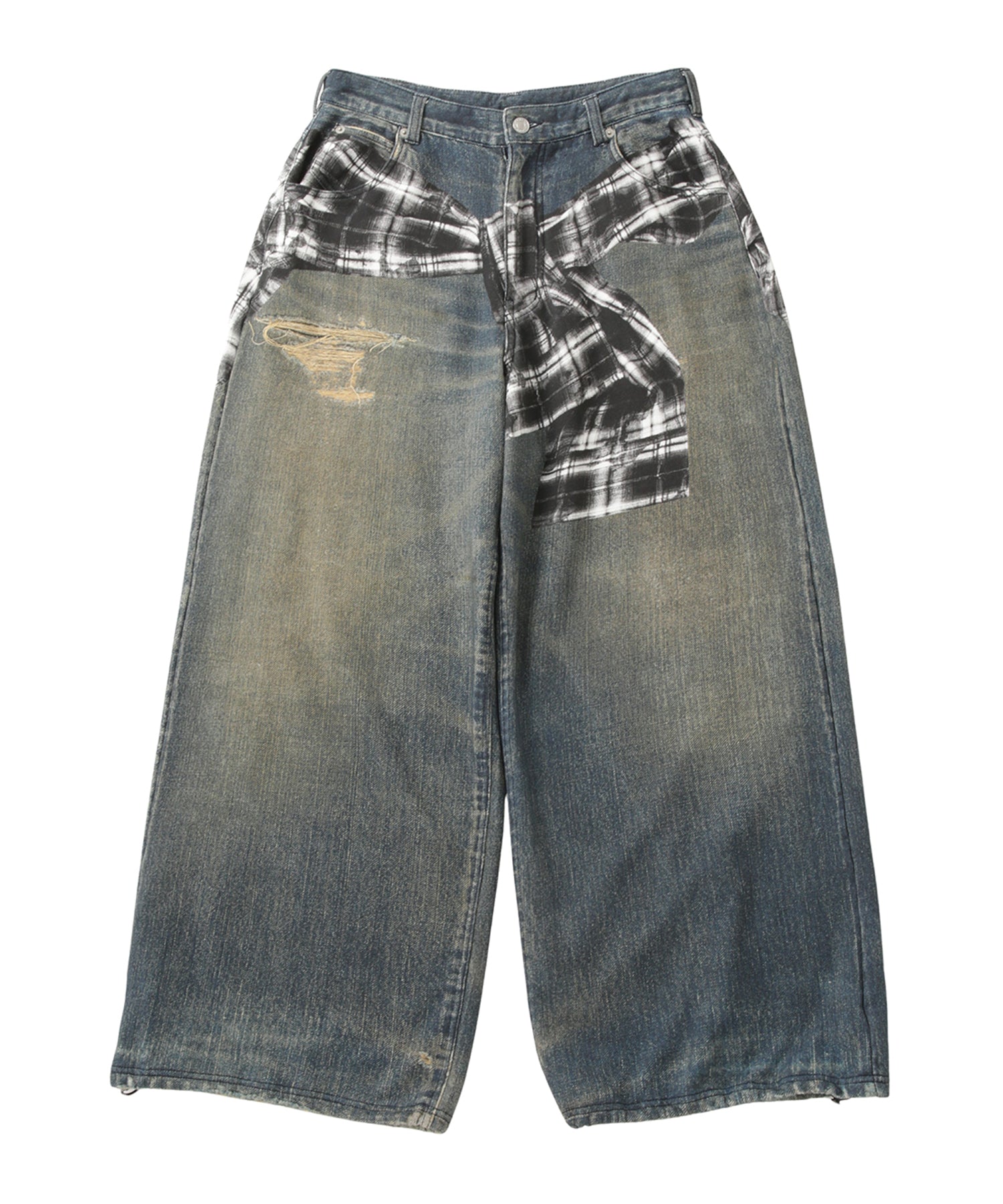 Printed Sweatpants – Checked Shirt Denim｜ACLENT（アクレント）
