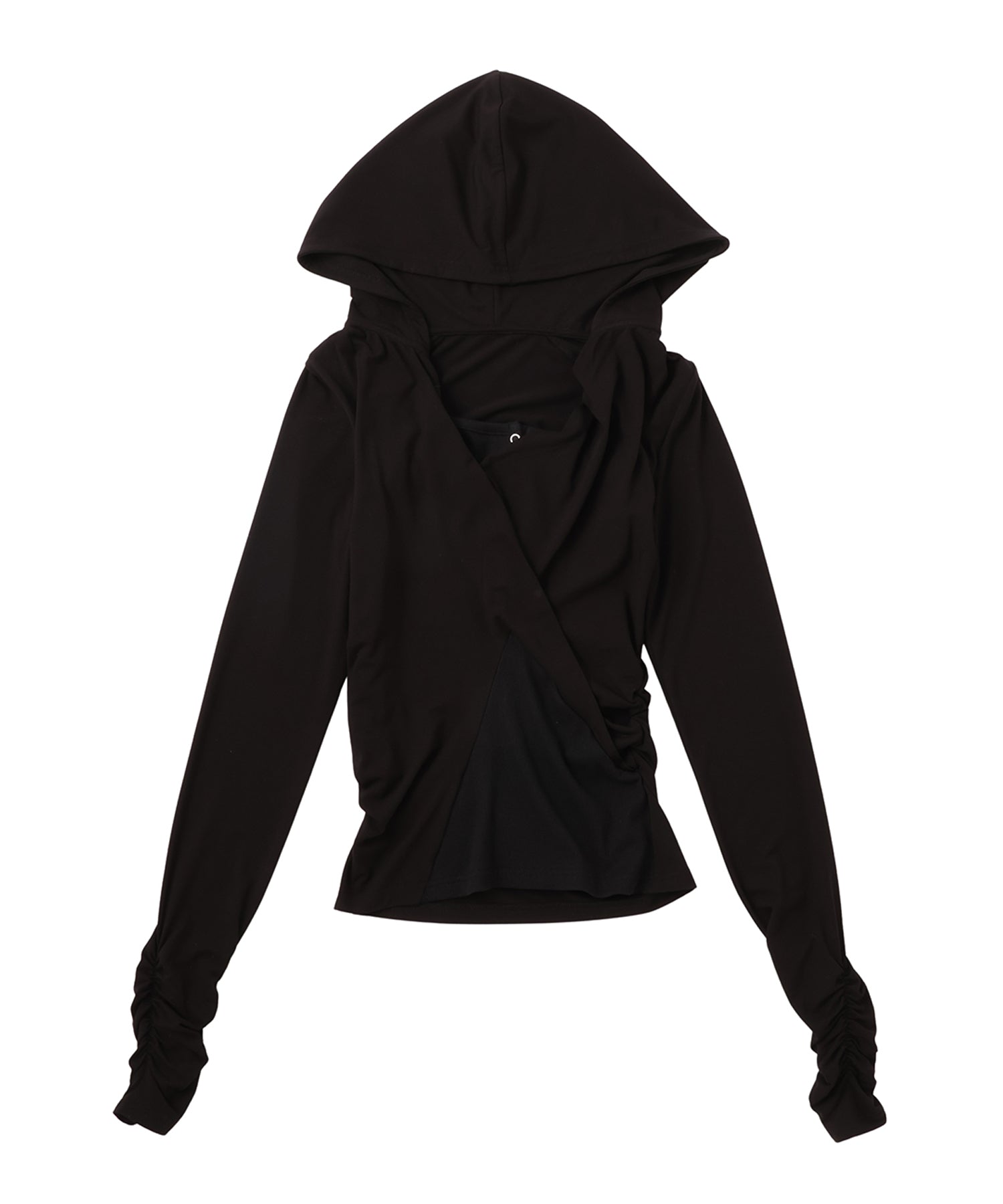 Draped Hooded Top