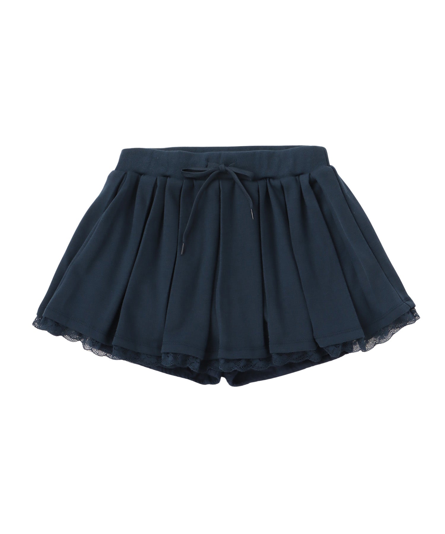 Lace layered sweat pleats skirt