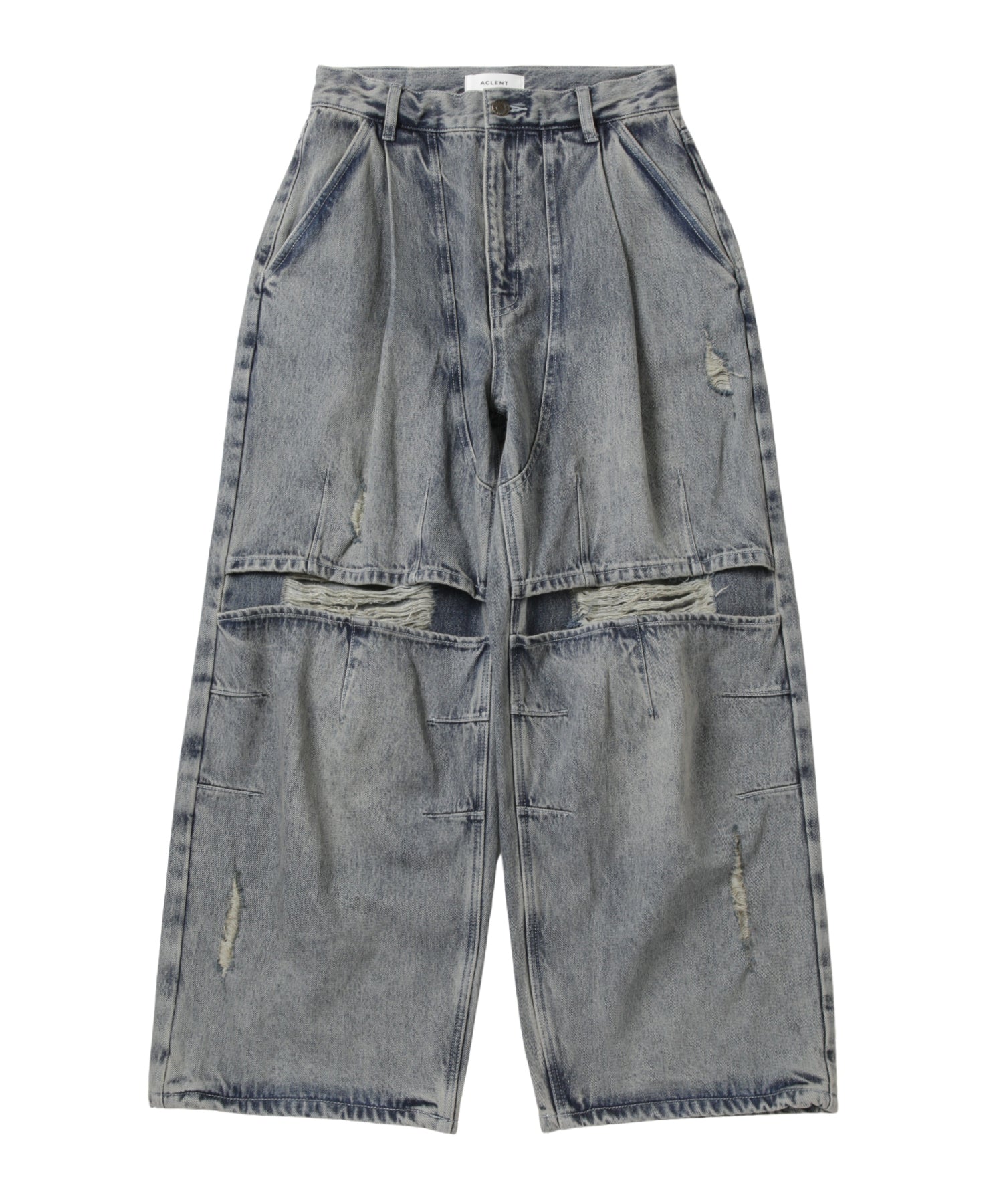 Layered Side-Slit Denim