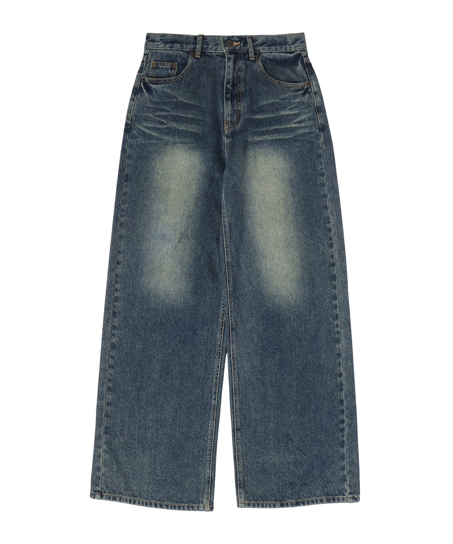 Vintage wash straight jeans