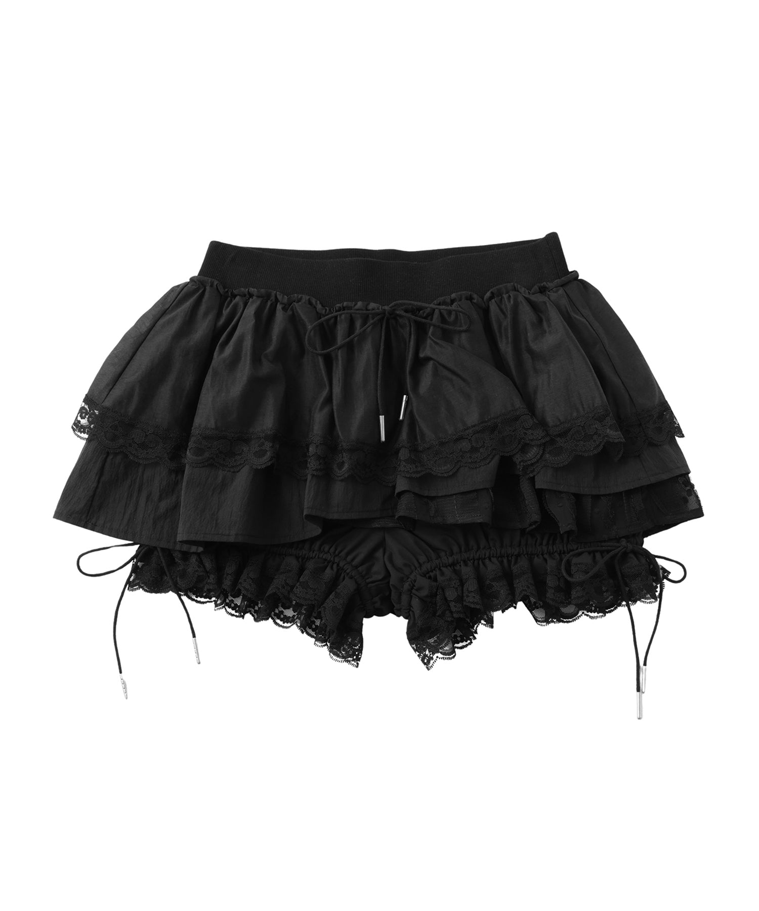 Random Lace Tiered Mini Skirt