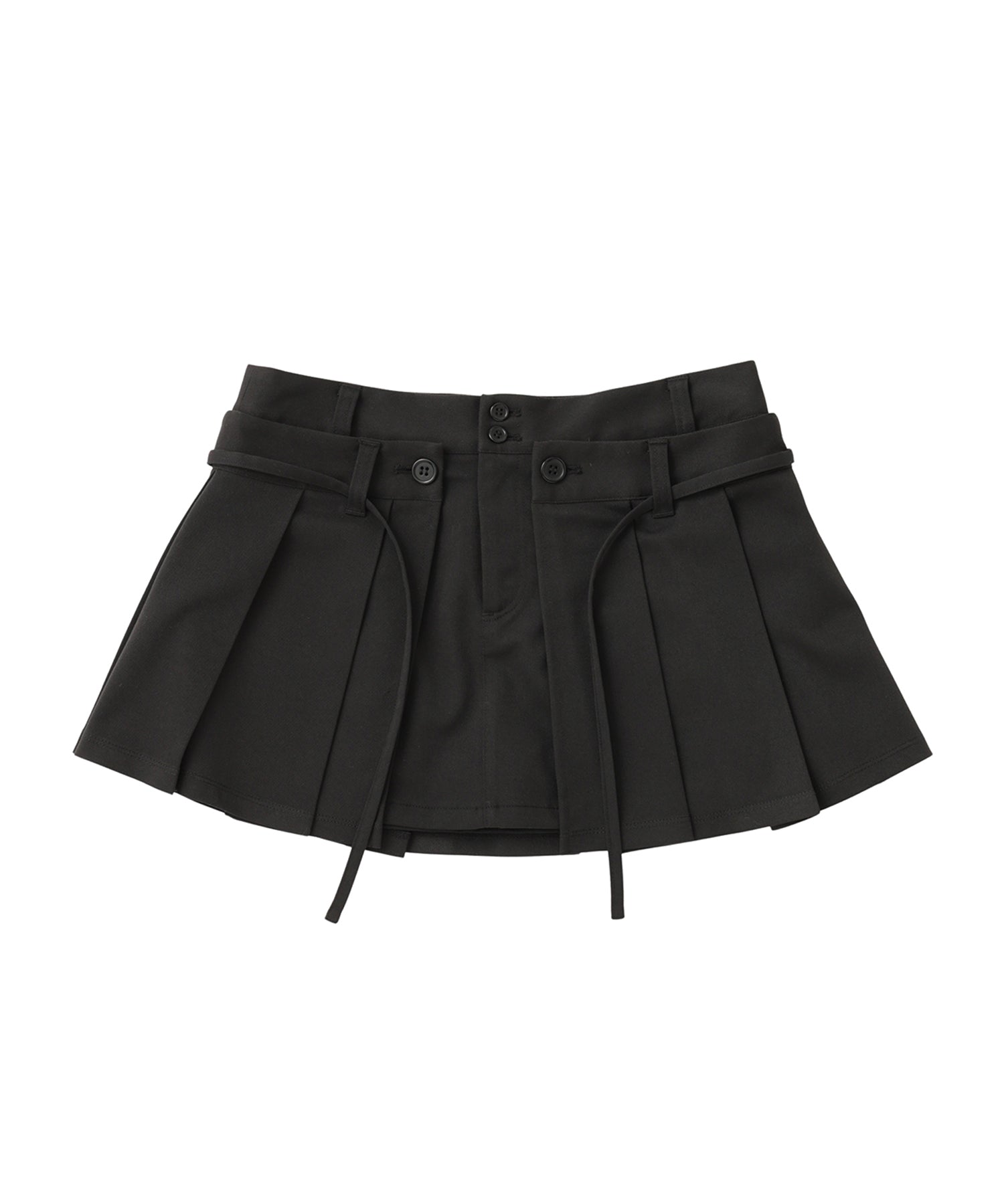 Asym Pleated Mini Skirt