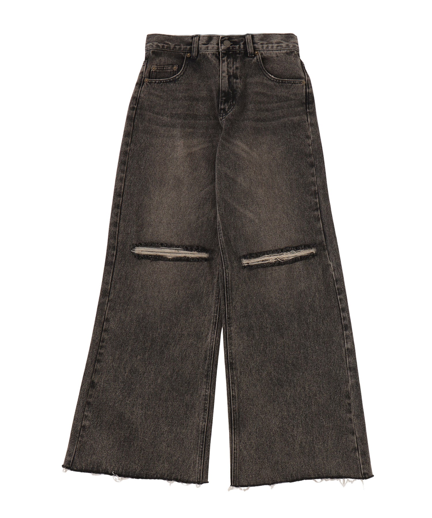 Slit damage denim