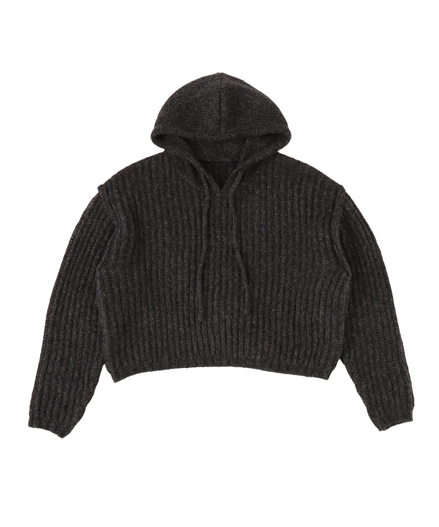 Low gauge melange knit hoodie