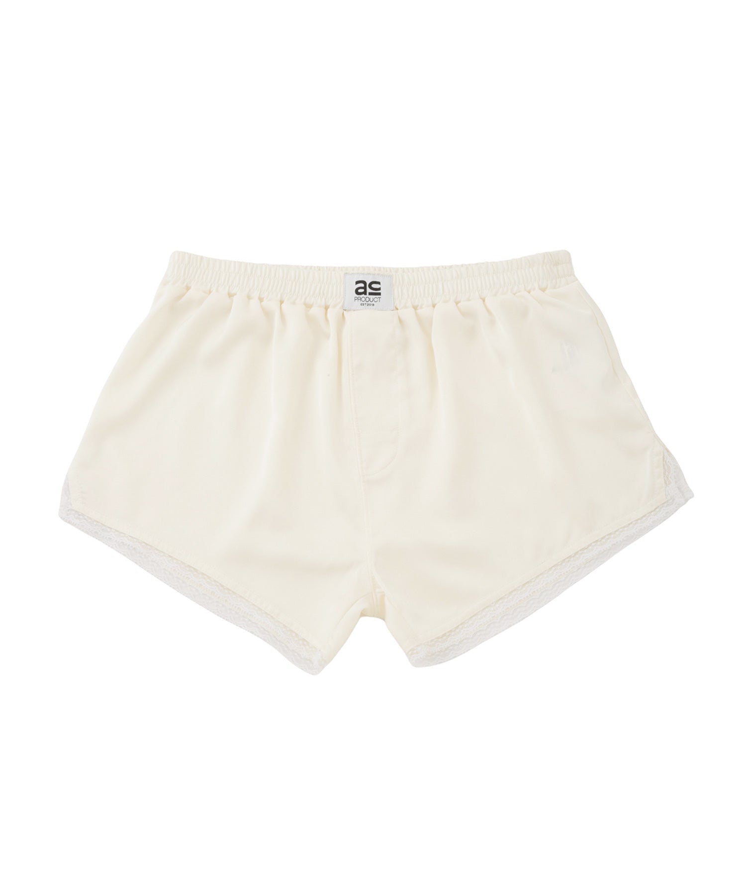 Lace point satin short pants