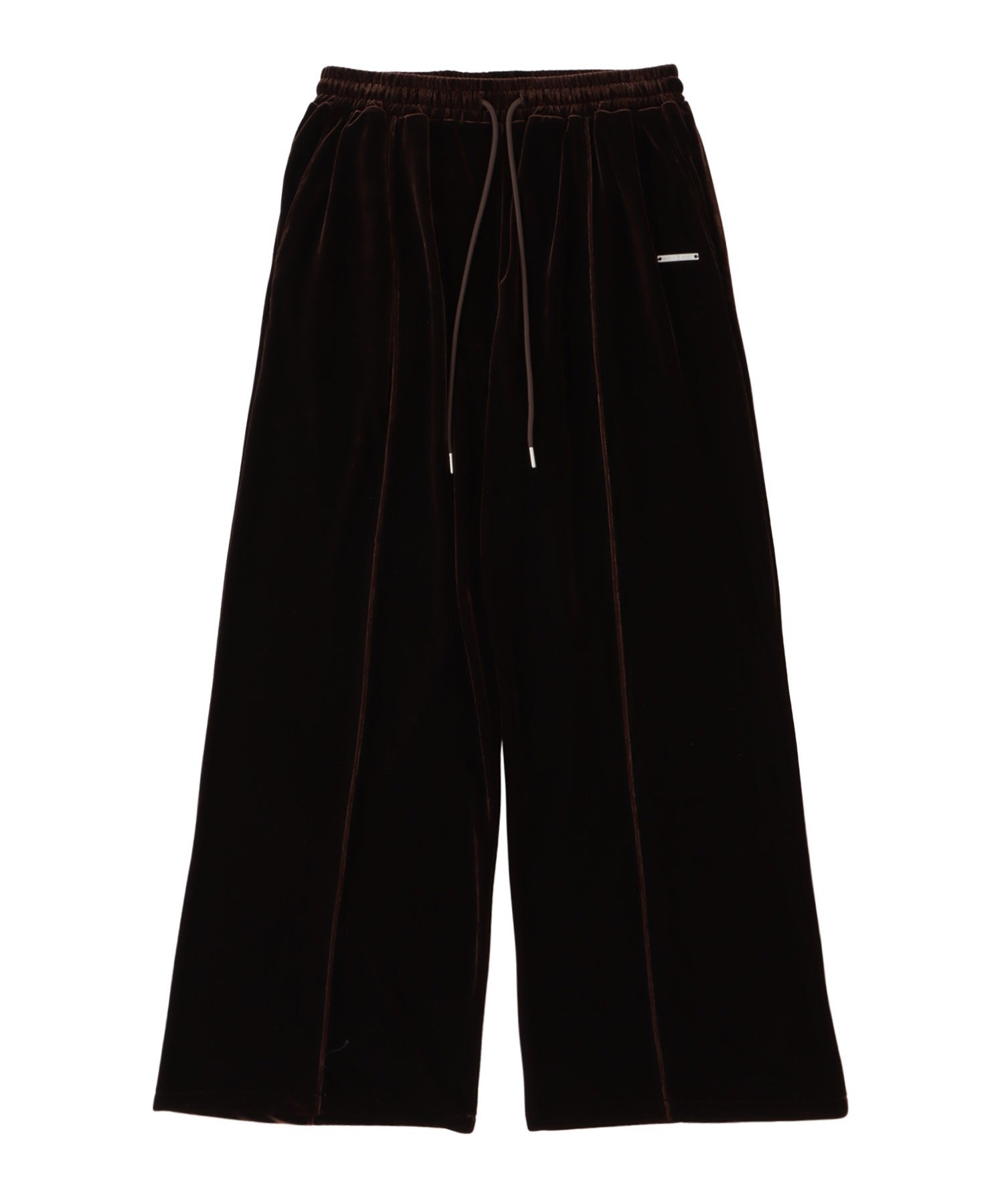 Pin tuck velour pants