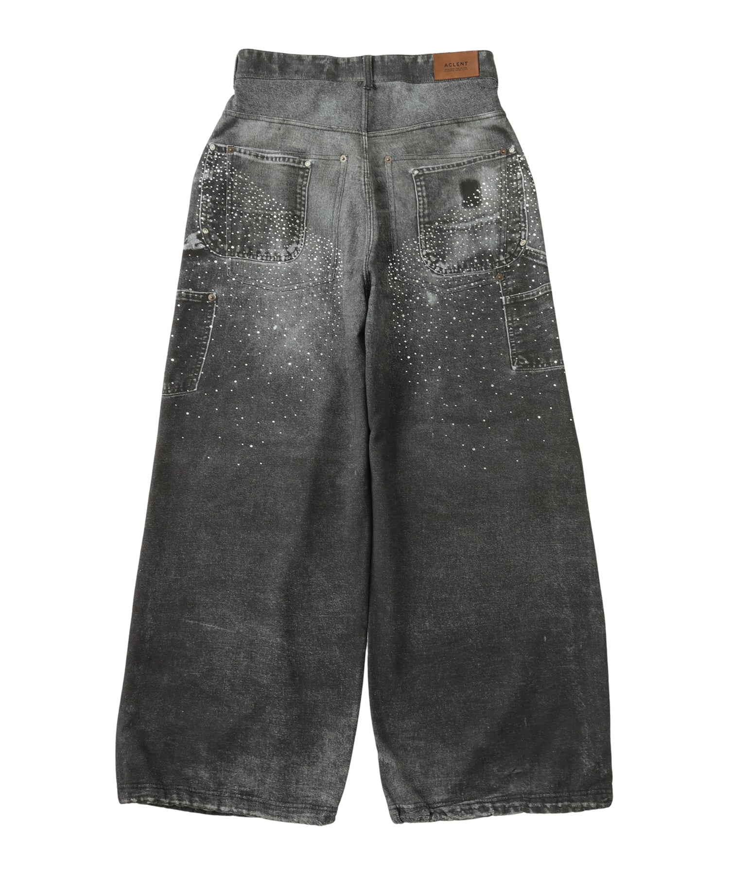 Printed Sweatpants – Double Knee Denim Rhinestone