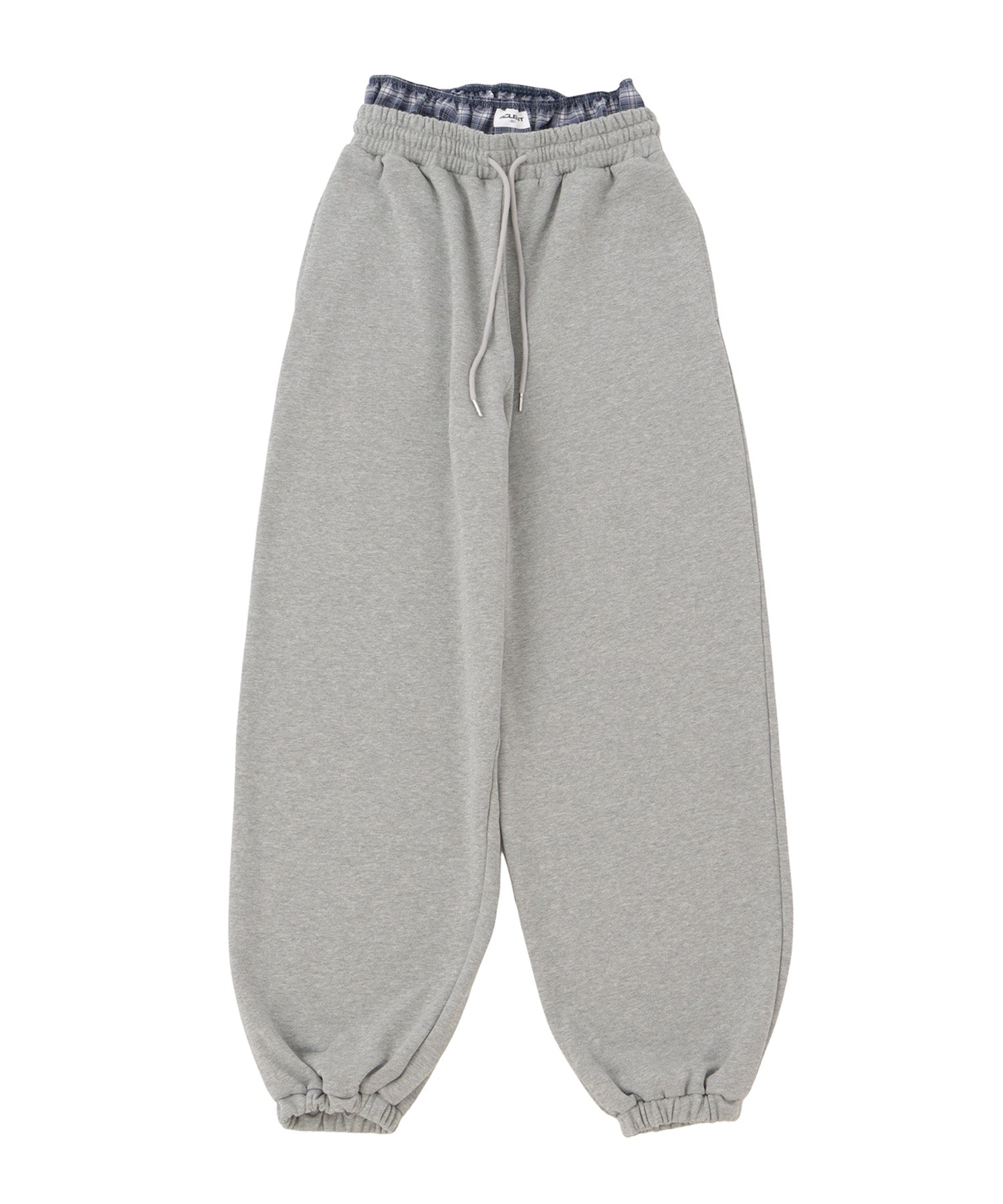 Check shorts layered sweatpants