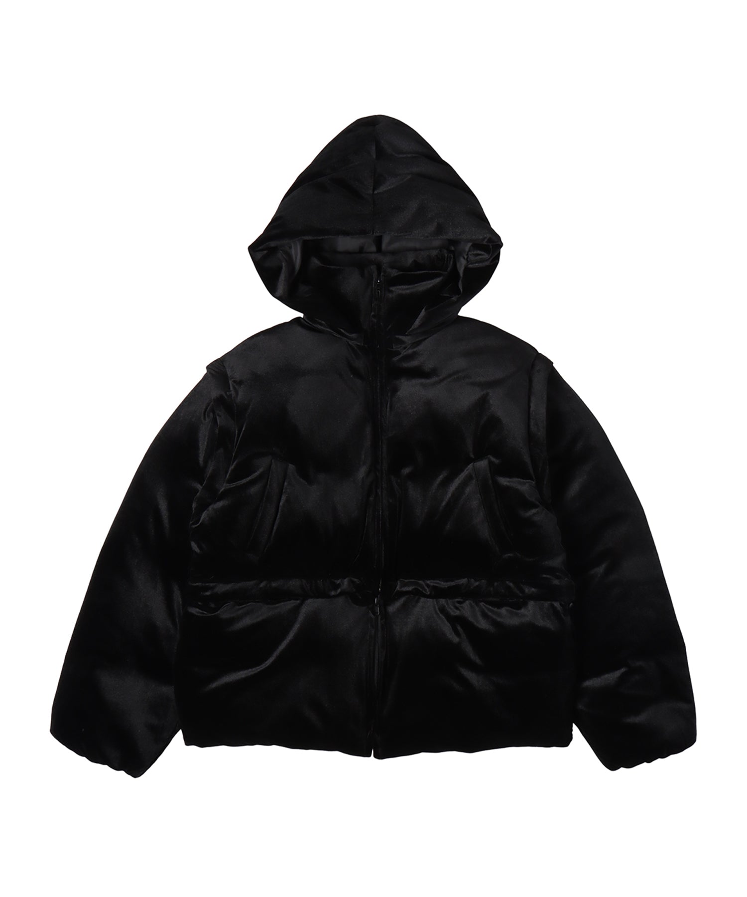 Multi way hooded down jacket