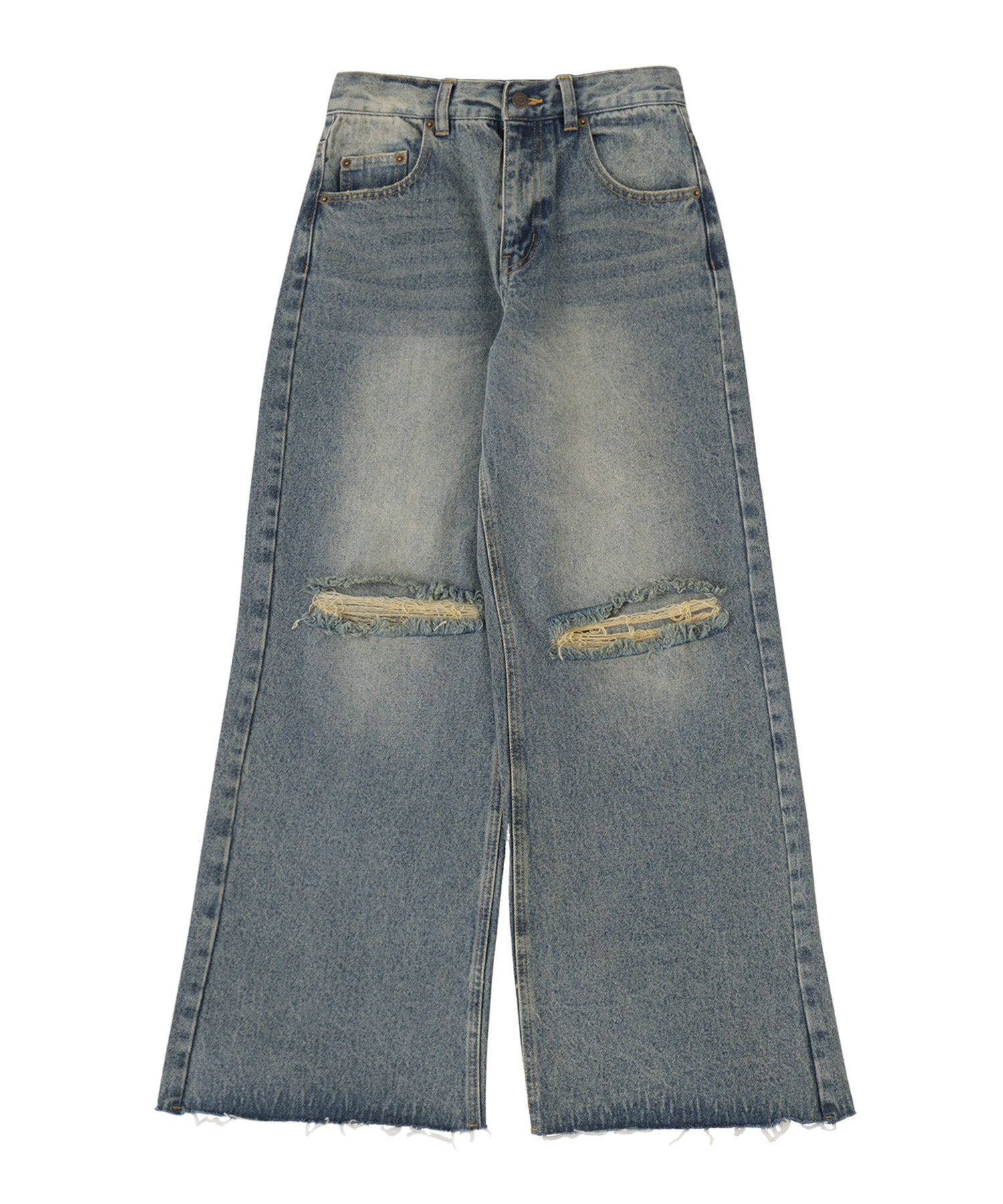 Slit damage denim