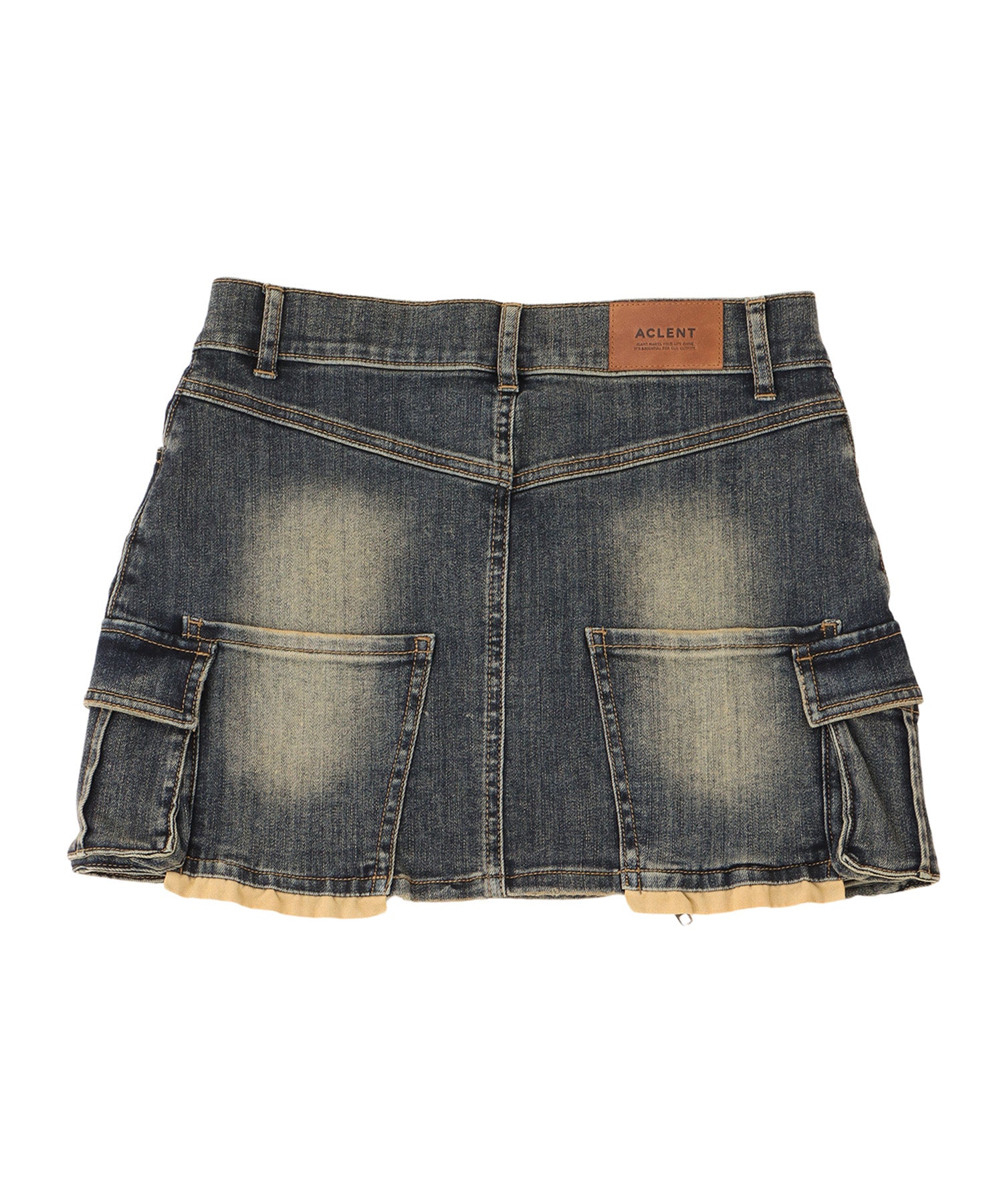 Zip slit denim mini skirt Ⅱ