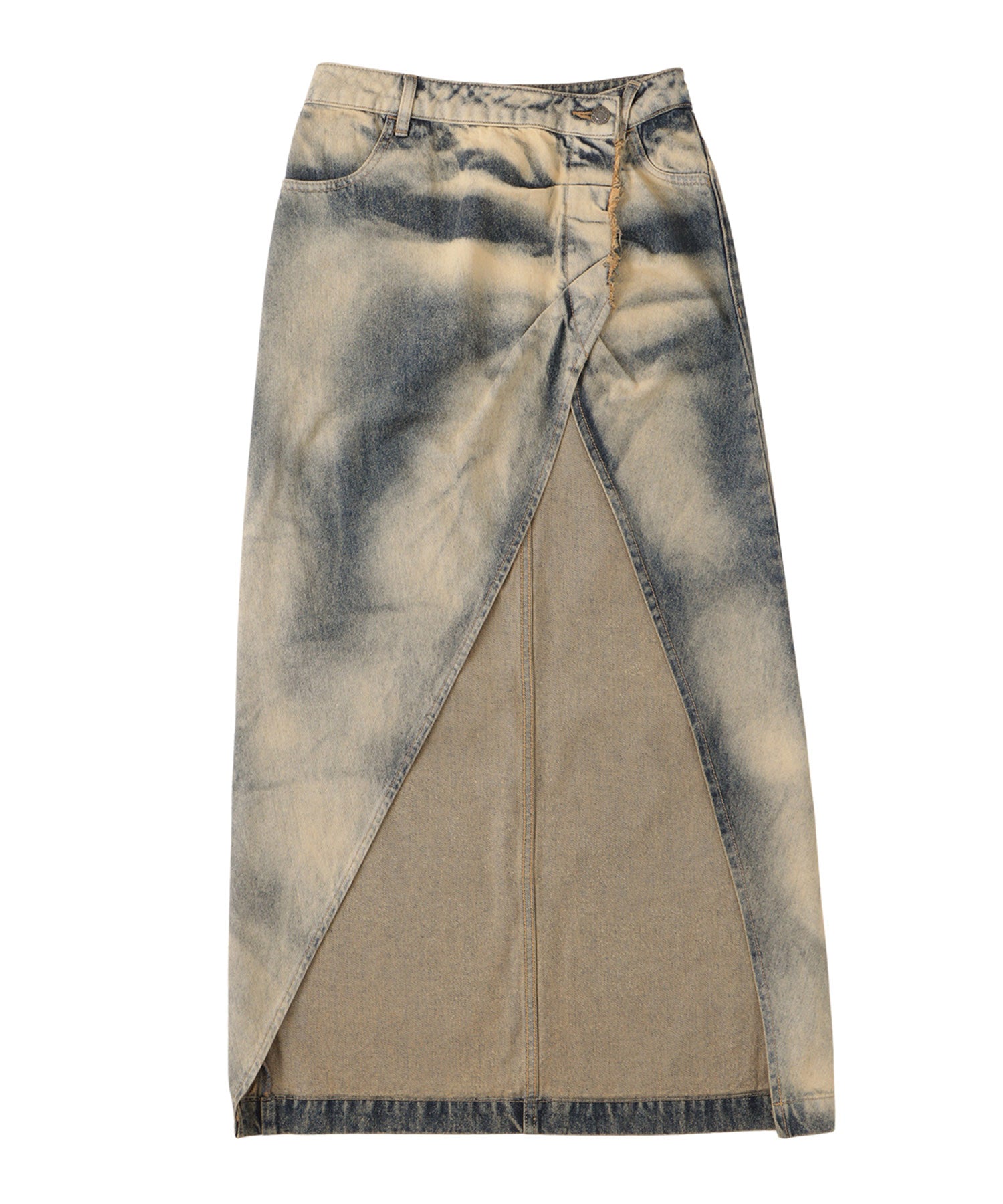 Vintage tuck denim skirt