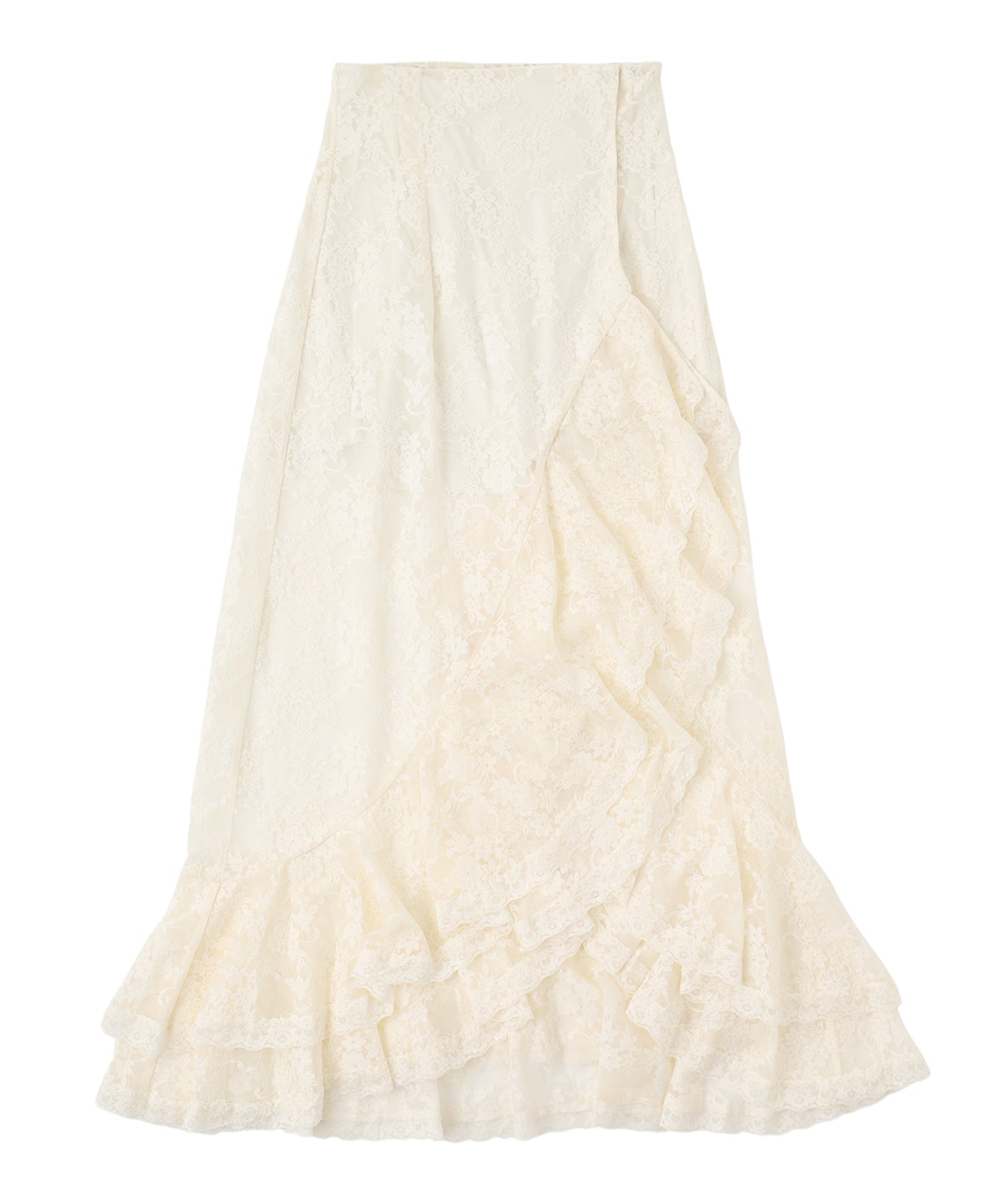 Lace frill wrap skirt