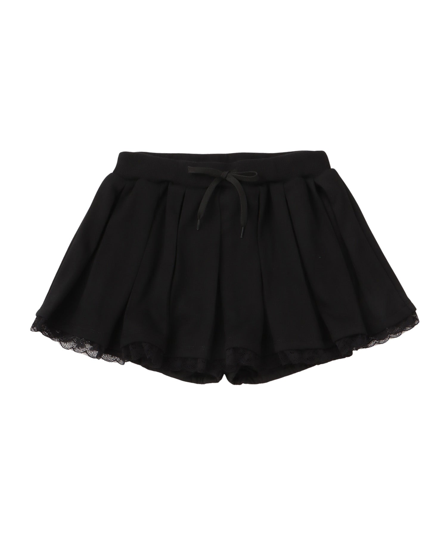 Lace layered sweat pleats skirt