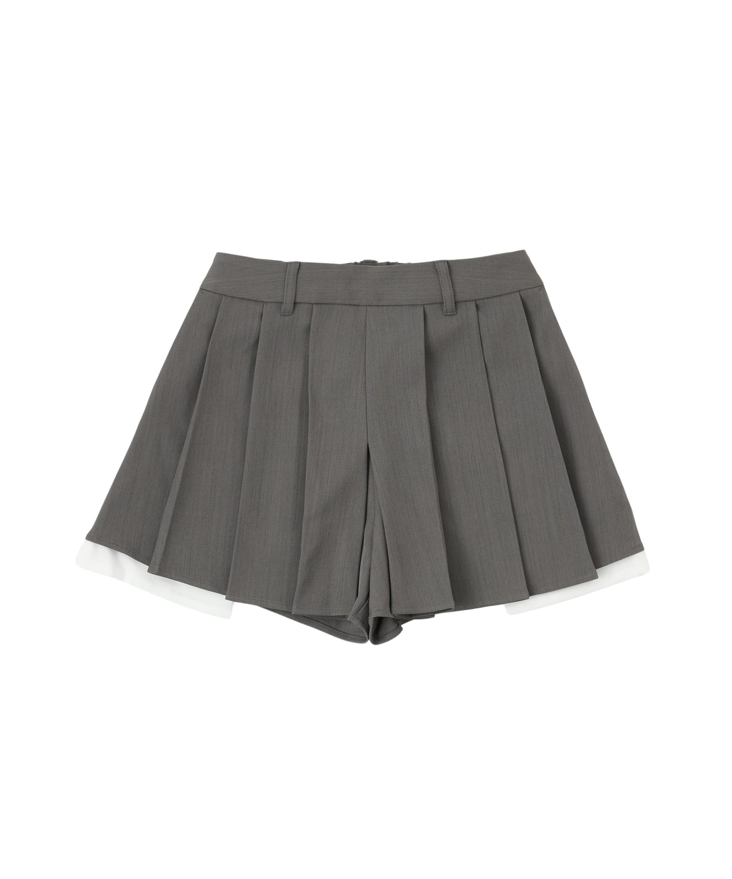 Layered pocket pleated mini skirt