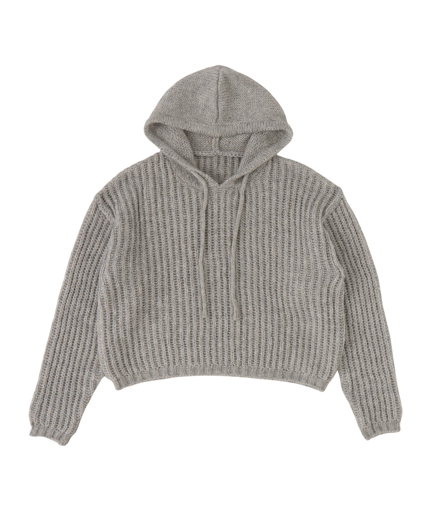 Low gauge melange knit hoodie