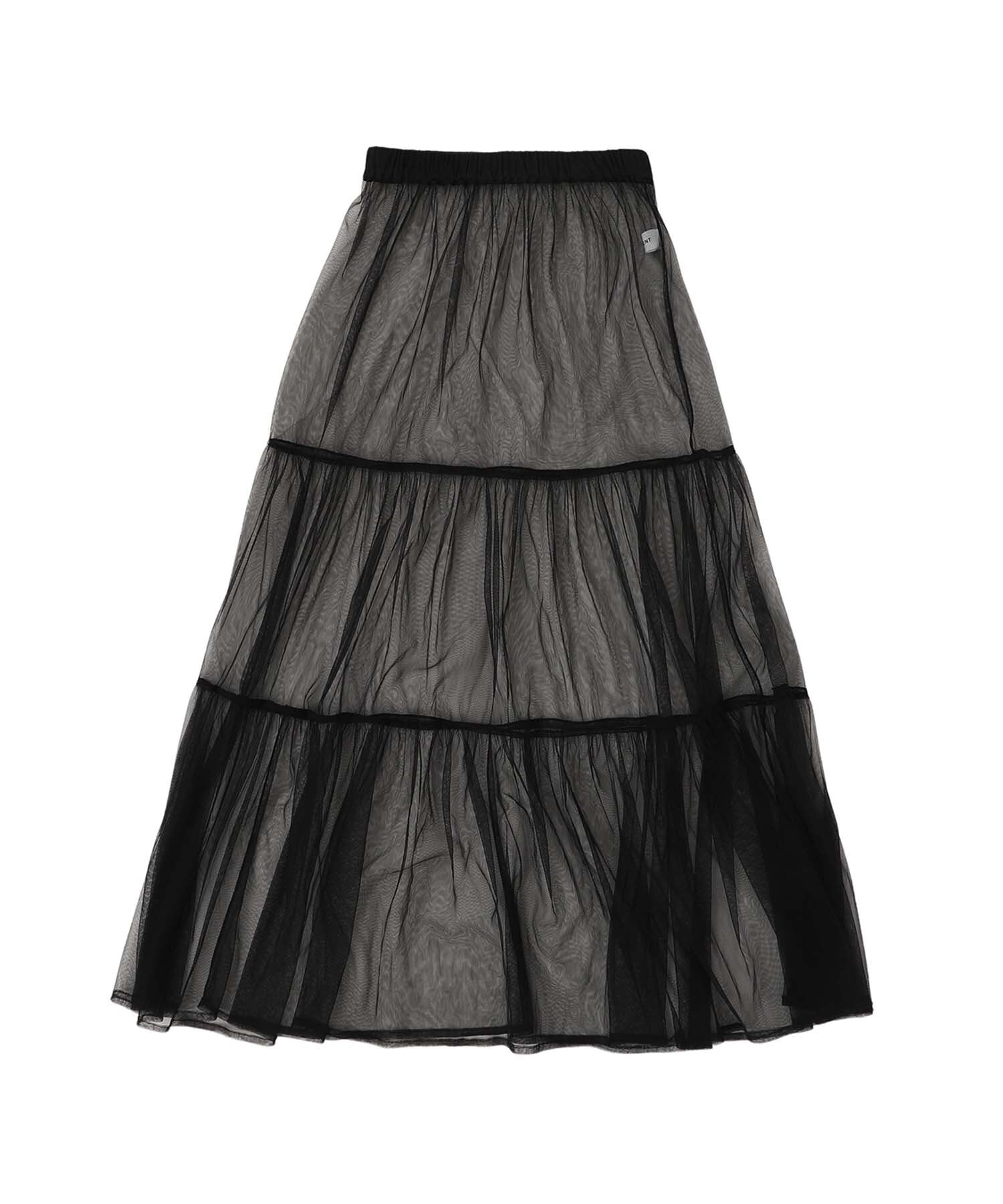 Tulle tiered long skirt