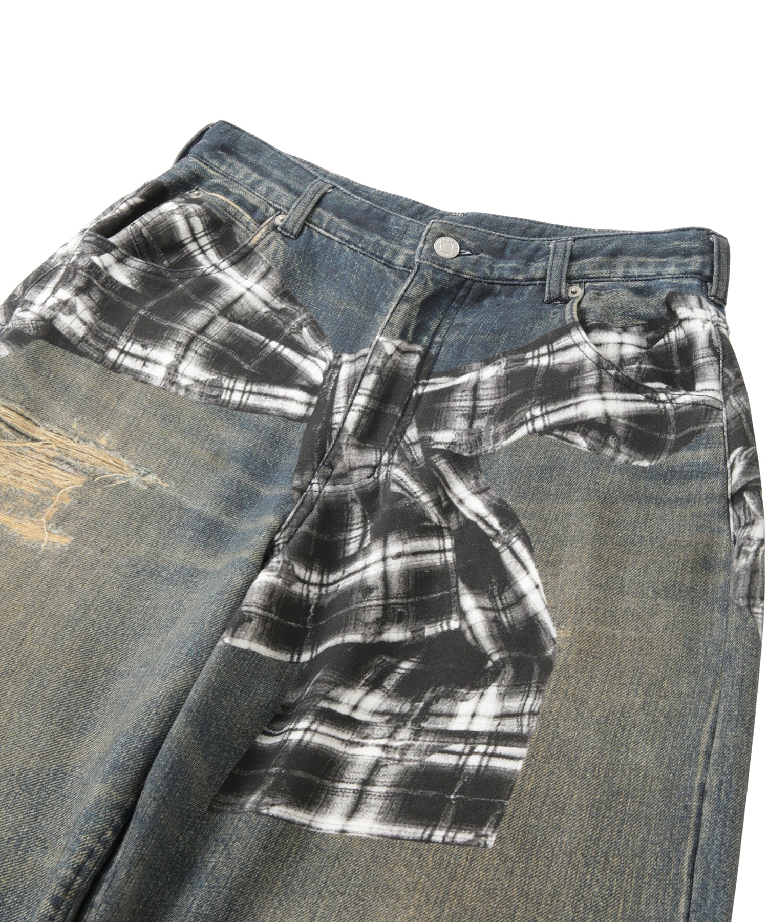 Printed Sweatpants – Checked Shirt Denim｜ACLENT（アクレント）