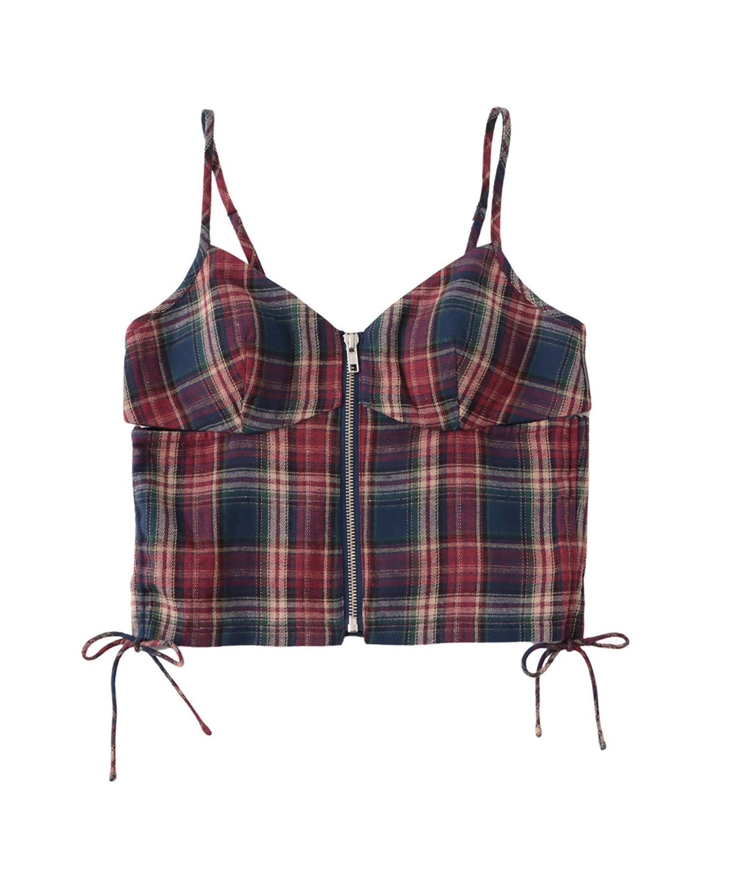 Front zip check camisole