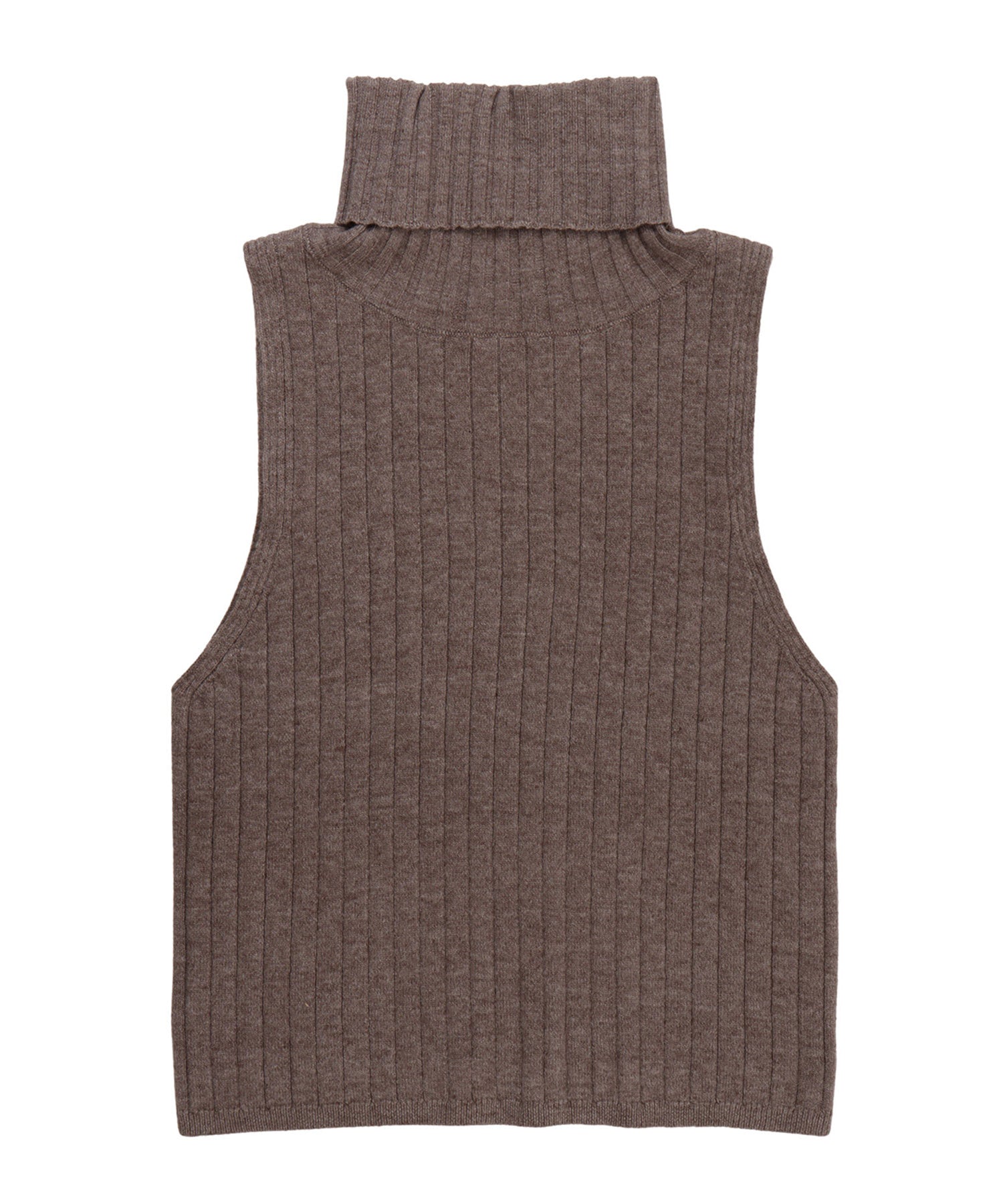 High neck rib knit tank