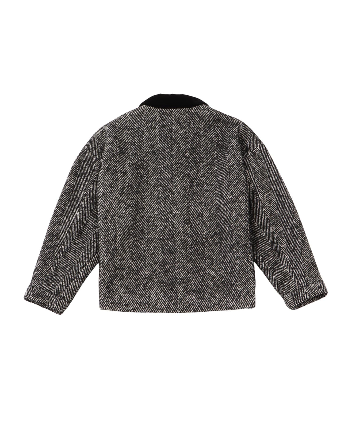 Herringbone tweed blouson