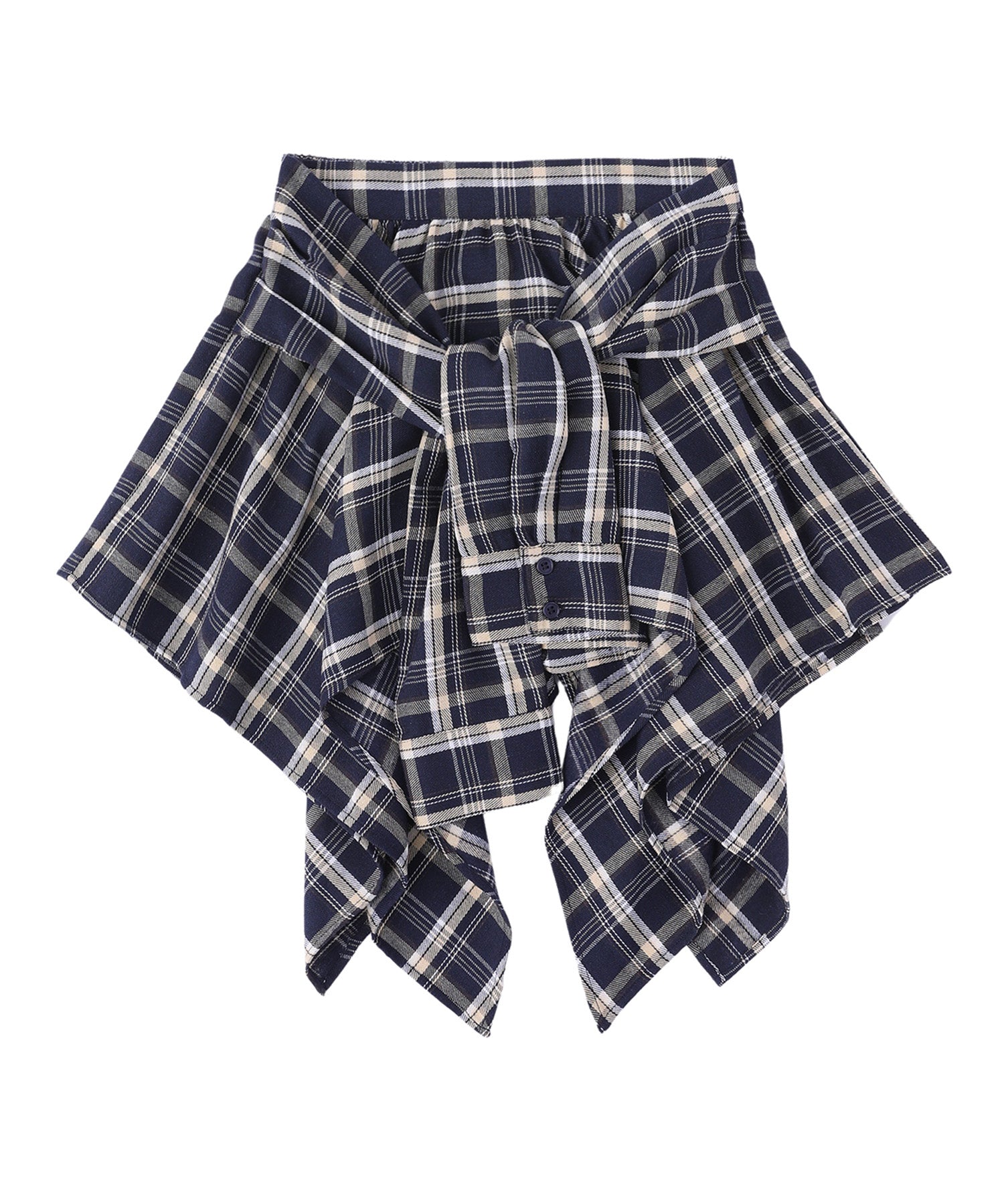 Asymmetry check mini skirt Ⅱ