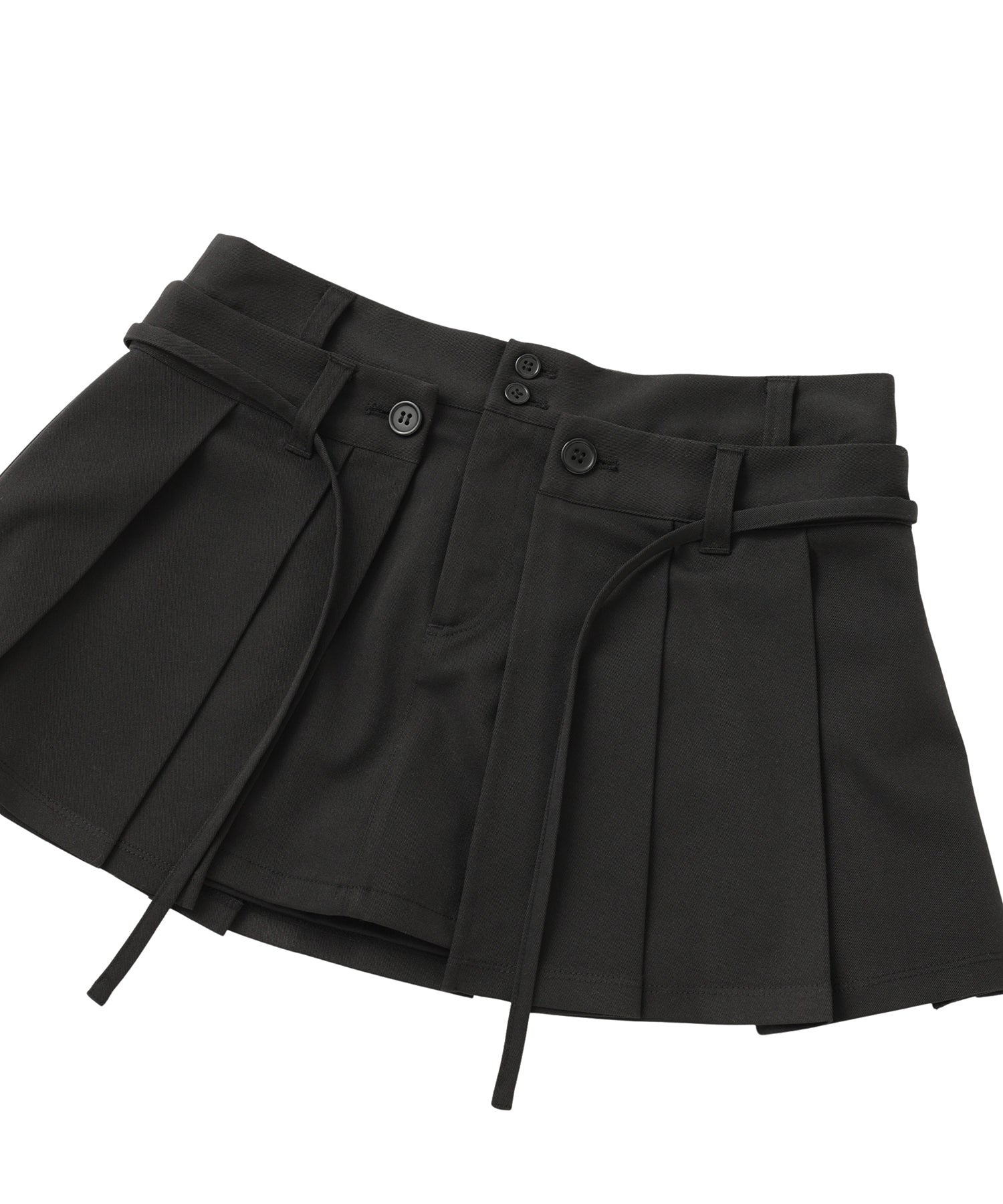 Asym Pleated Mini Skirt