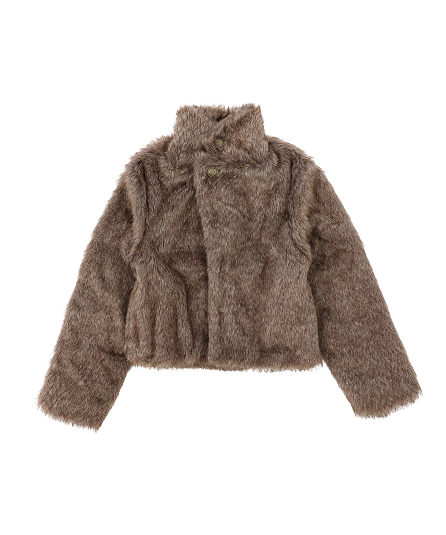 Stand collar volume fur coat