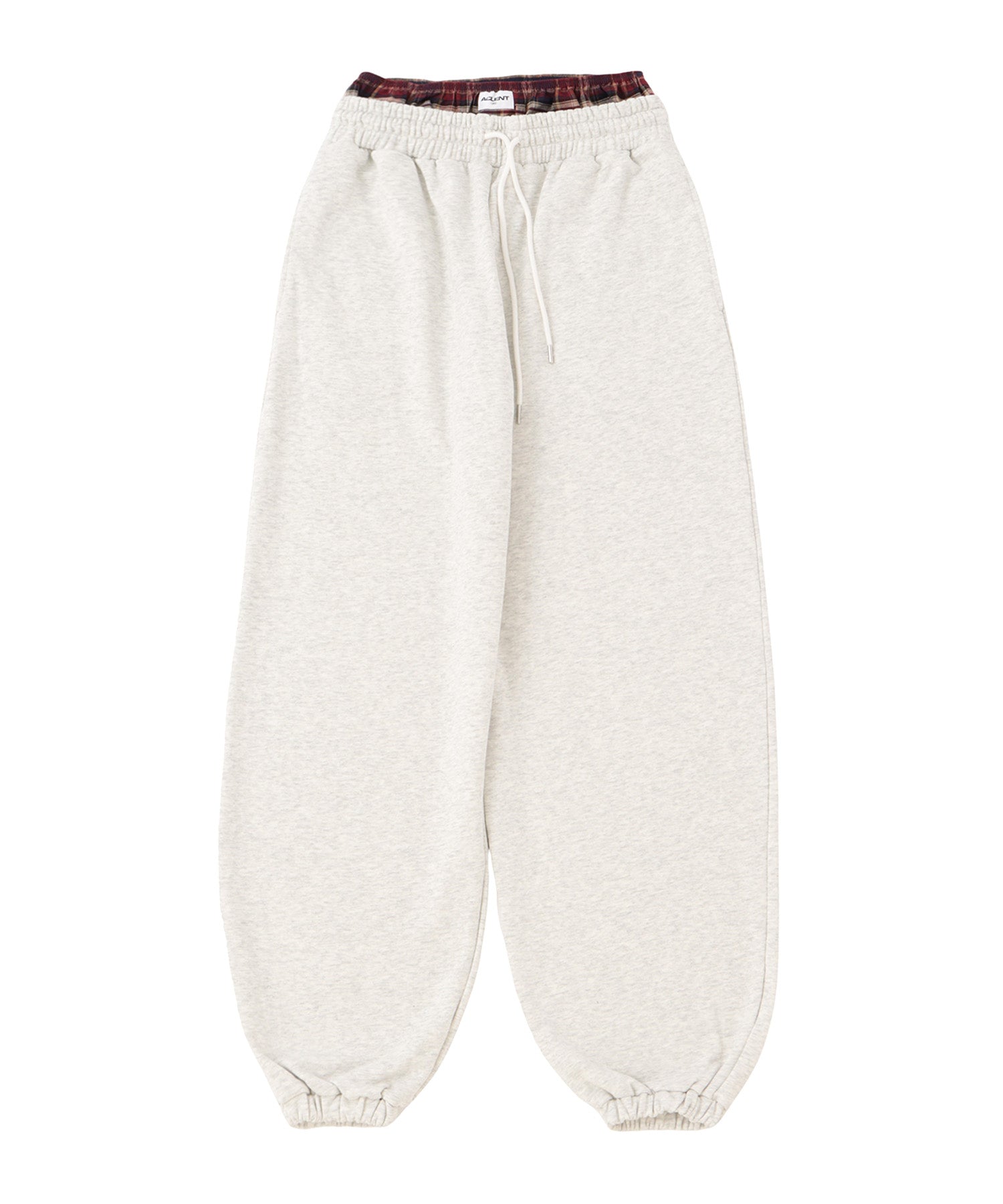 Check shorts layered sweatpants