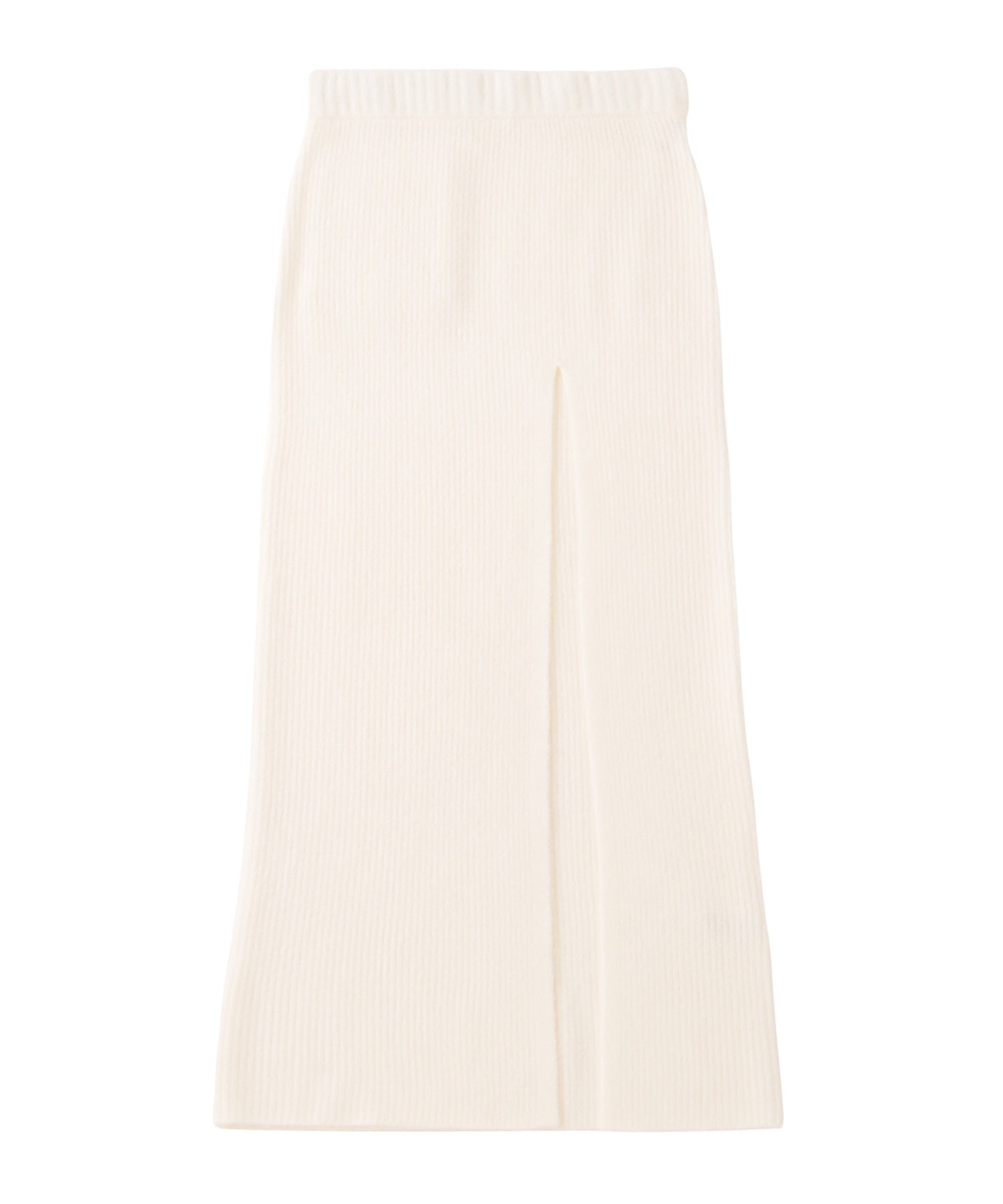 Front slit knit long skirt