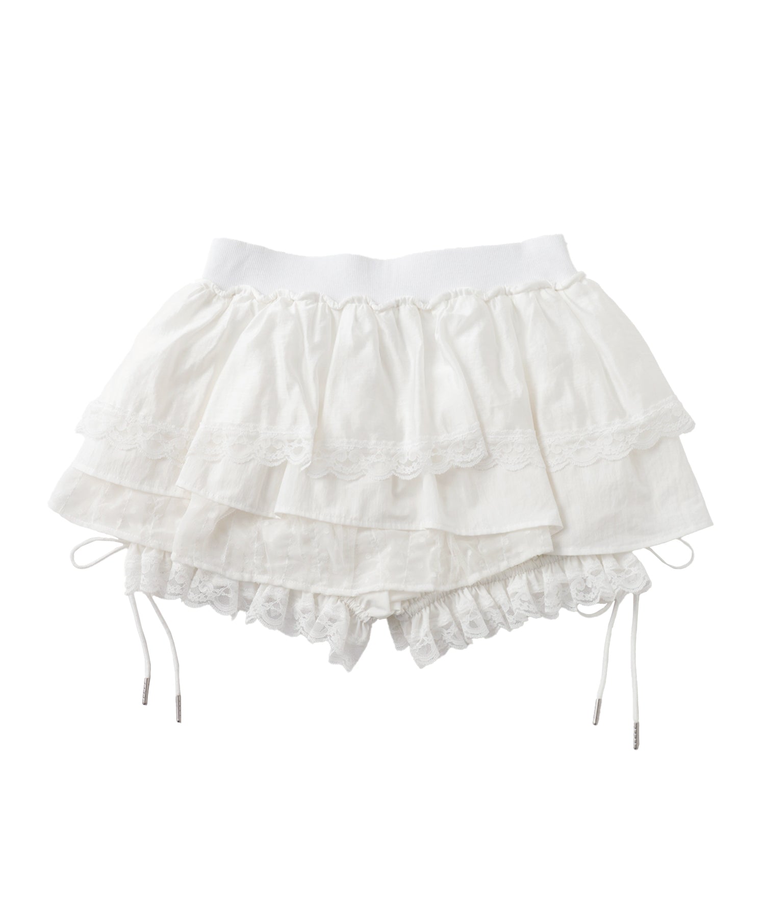 Random Lace Tiered Mini Skirt