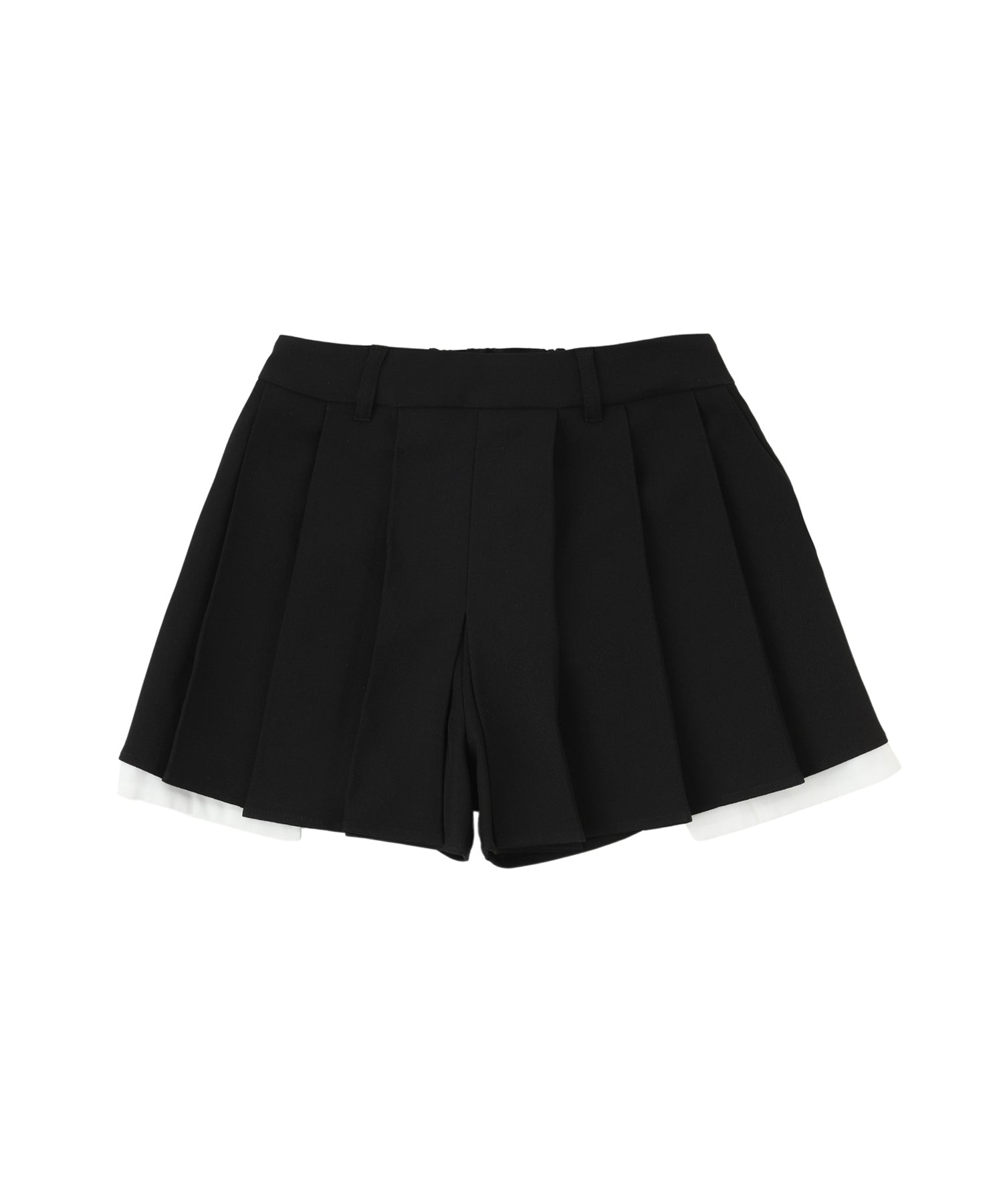 Layered pocket pleated mini skirt