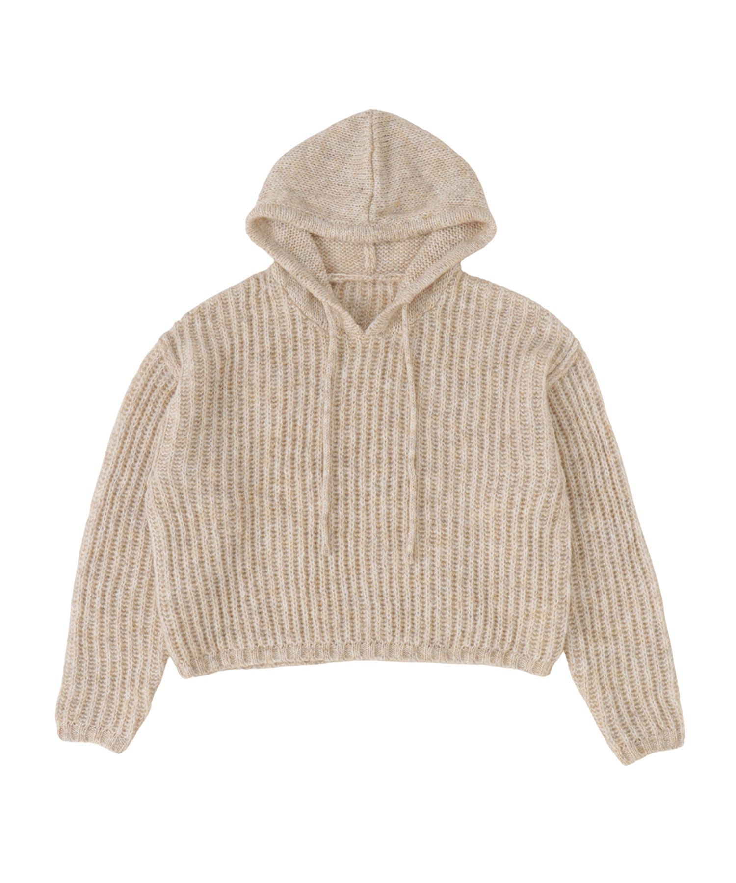 Low gauge melange knit hoodie