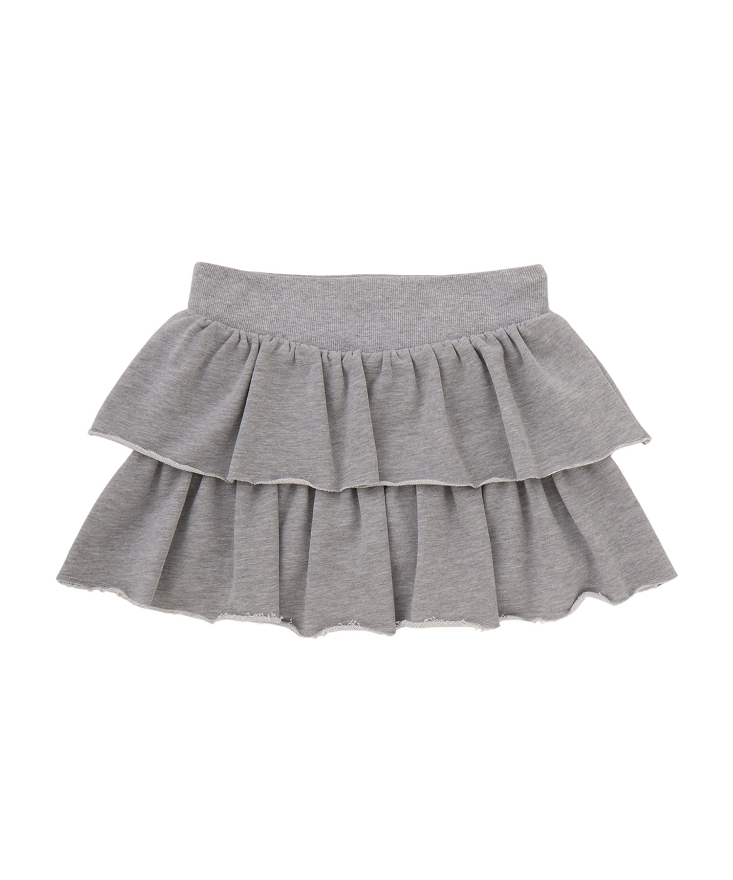 Sweat tiered flared mini skirt