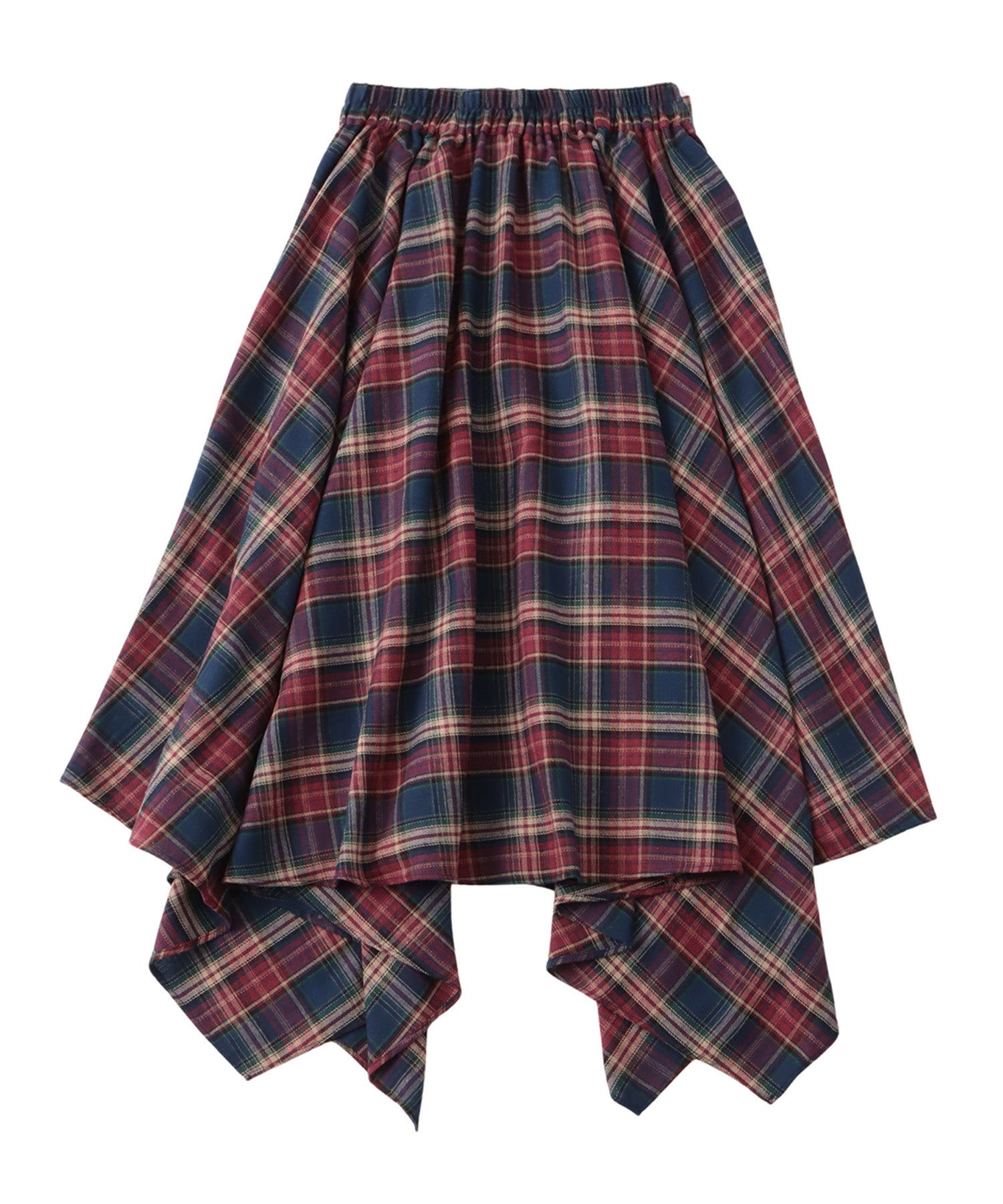 Asymmetry check long skirt