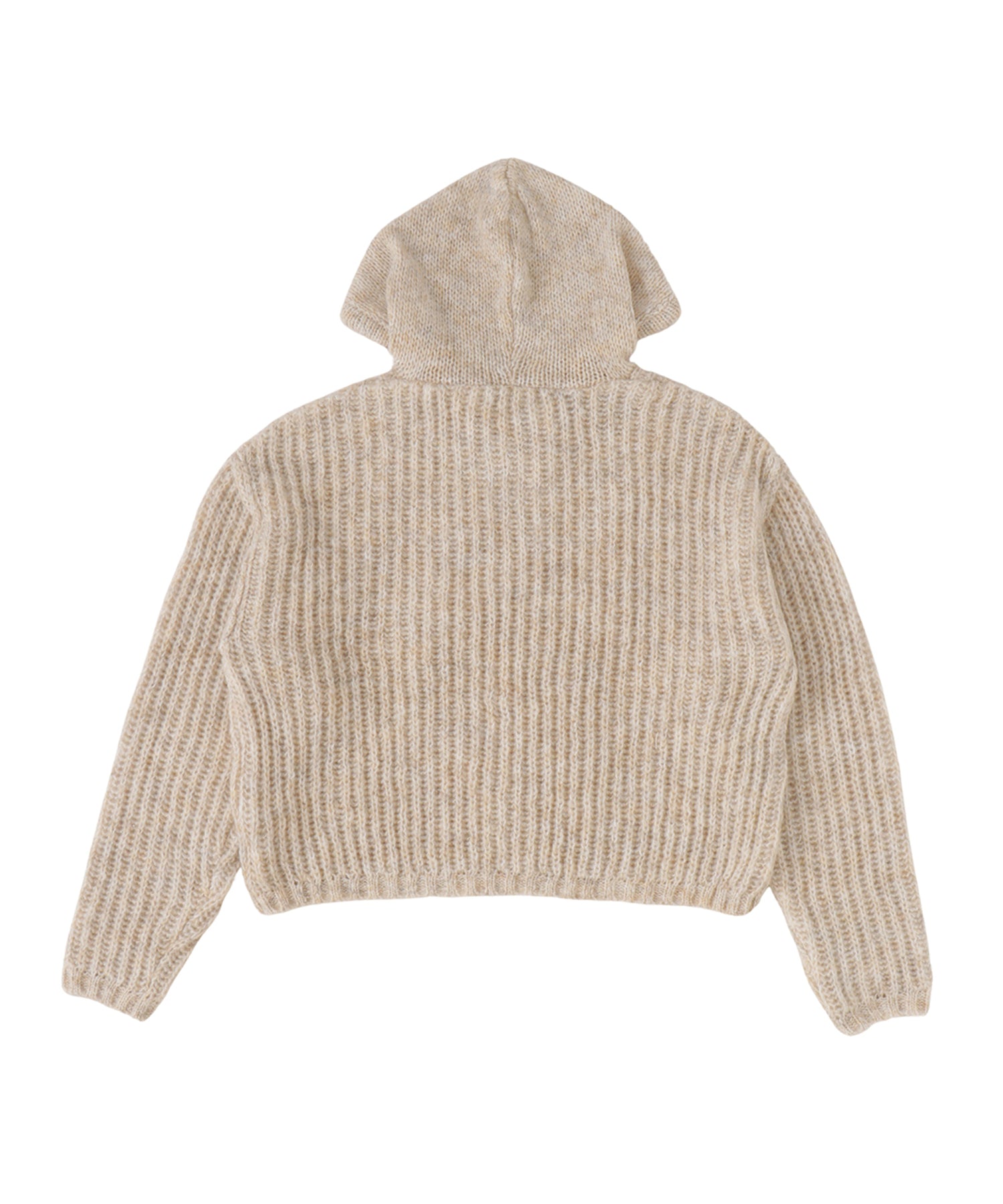 Low gauge melange knit hoodie