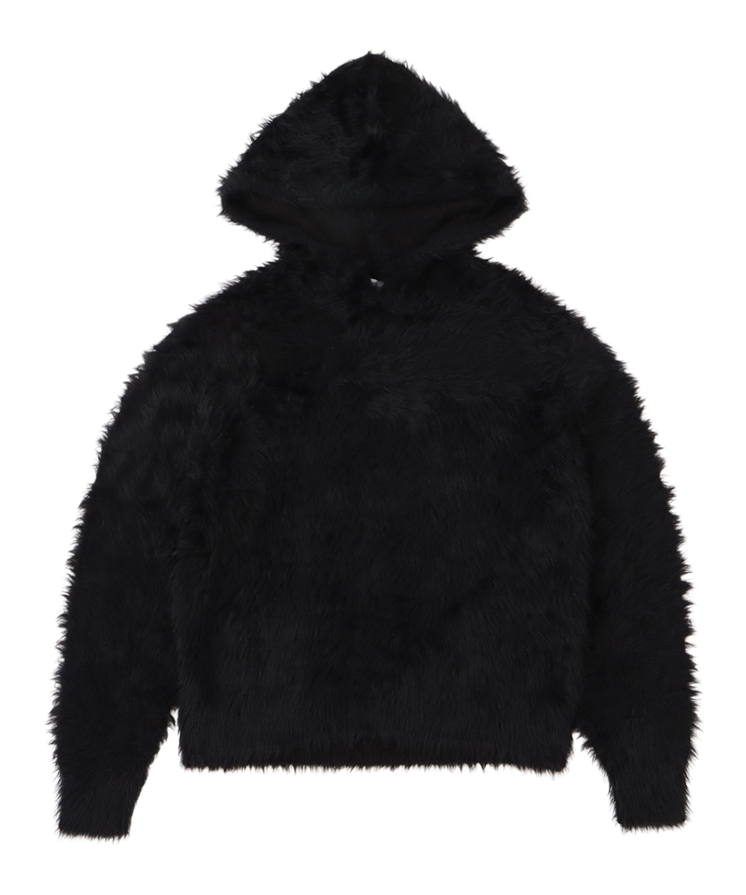 Shaggy knit hoodie