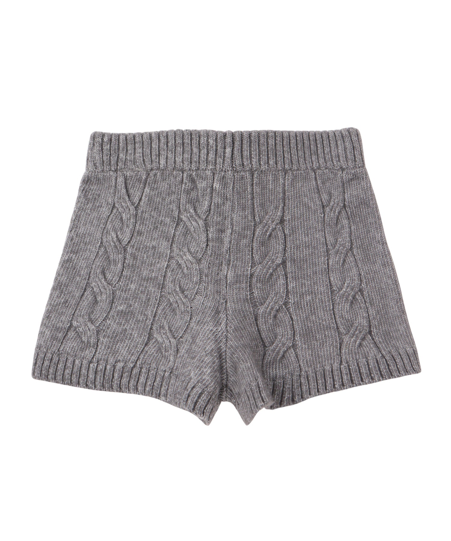 Lace layered cable knit short pants