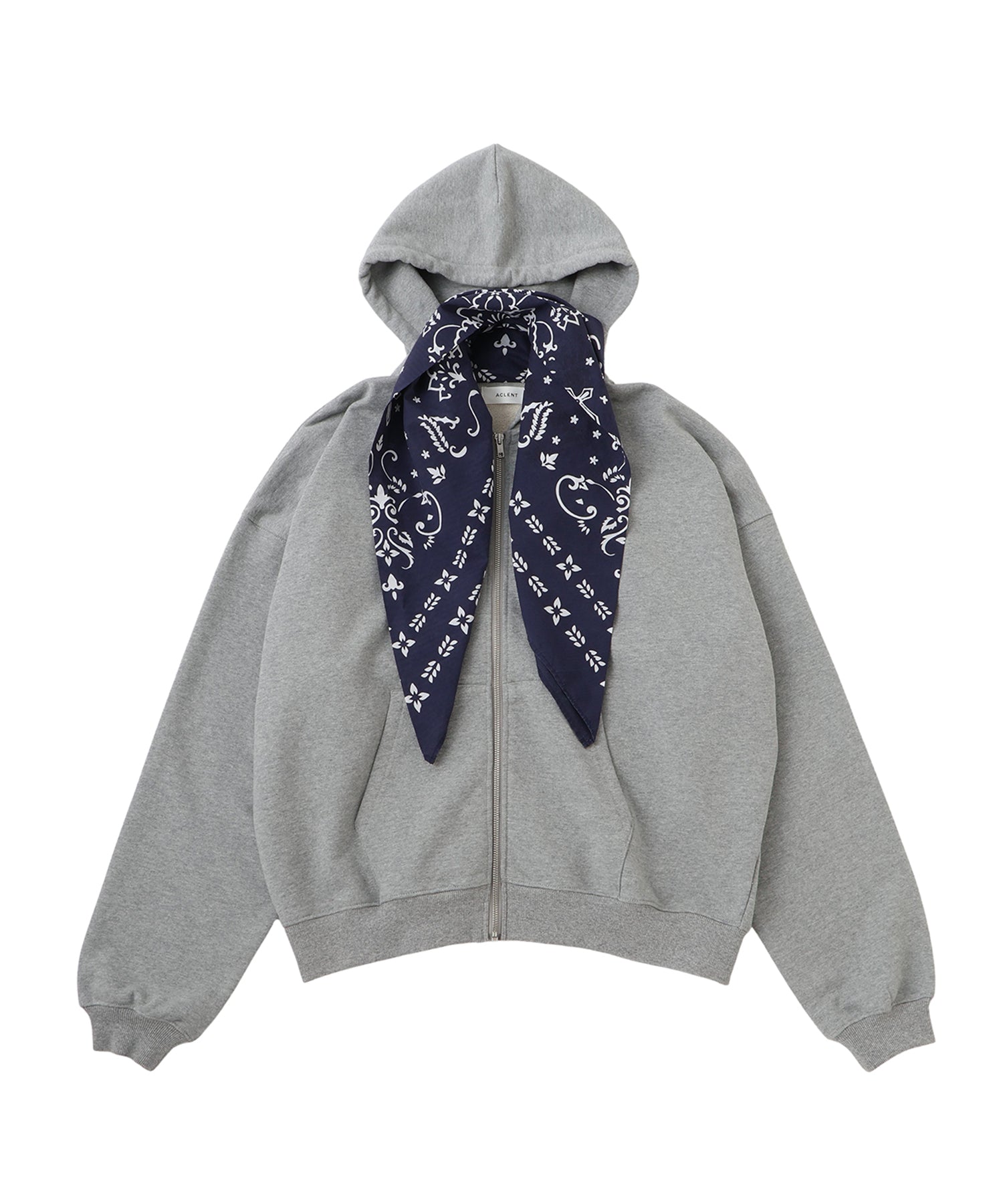 Oversized Scarf Zip Hoodie