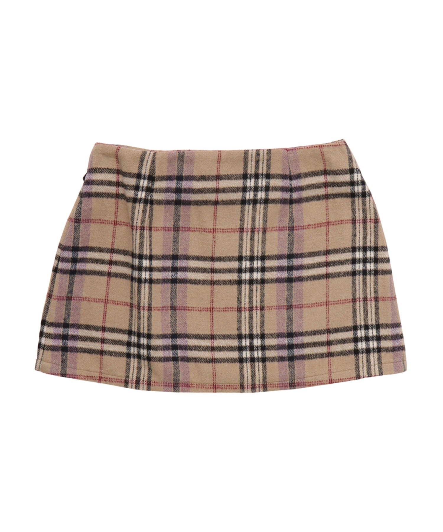 Check wrap mini skirt