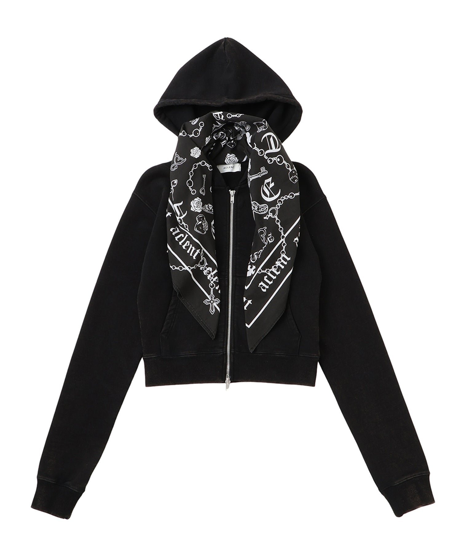 Compact Scarf Zip Hoodie