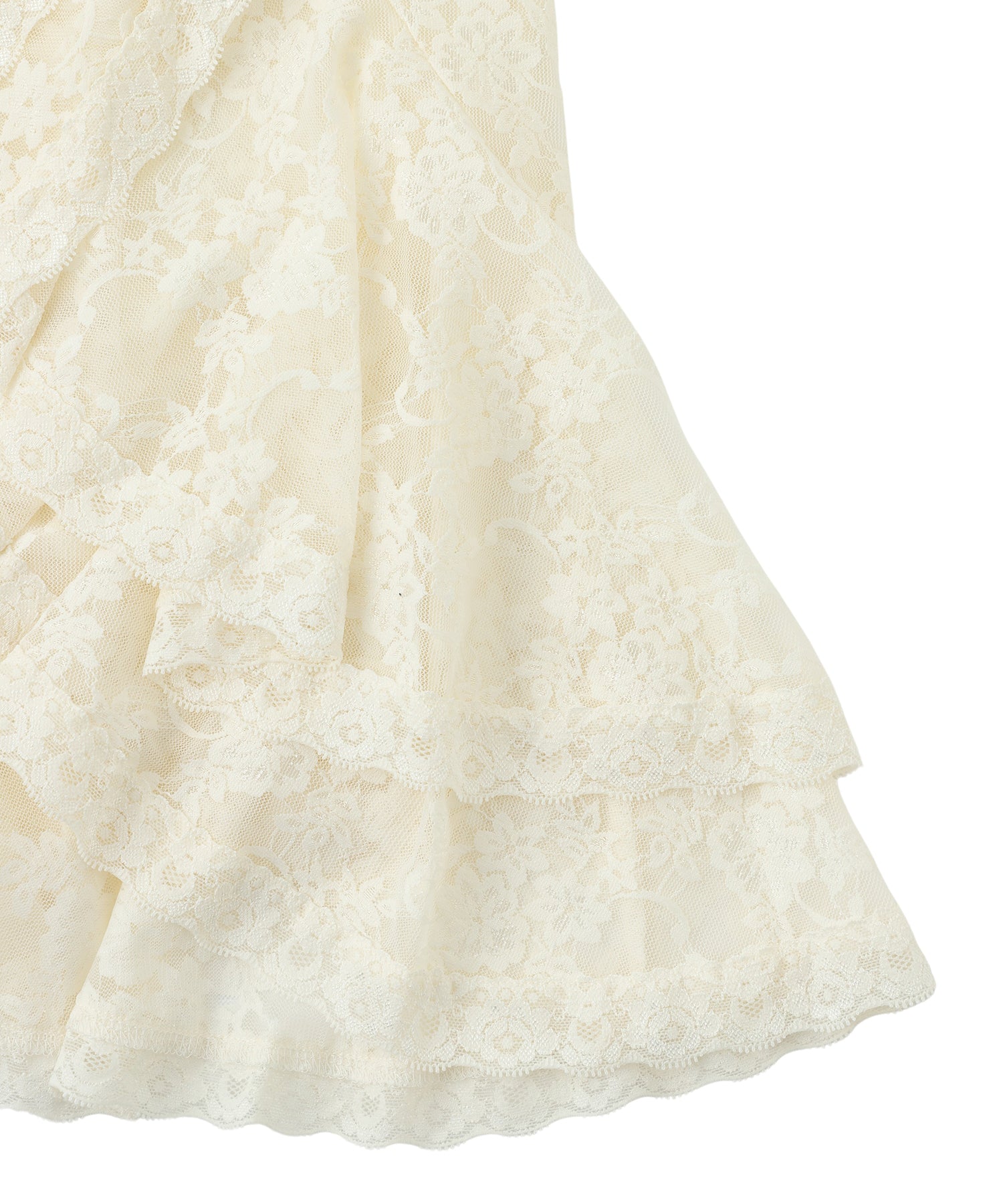 Lace frill wrap skirt