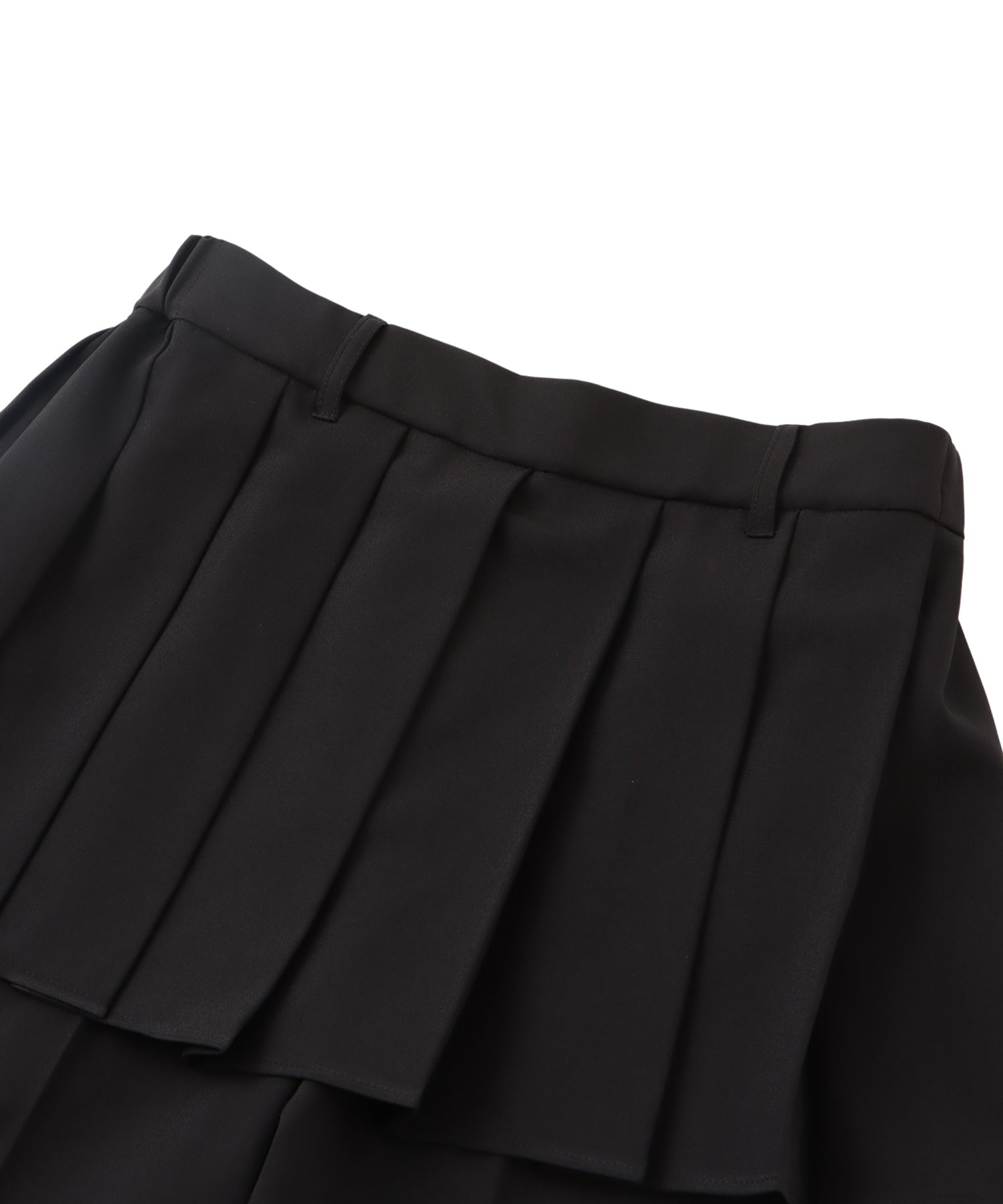 Pleats skirt layered flare pants