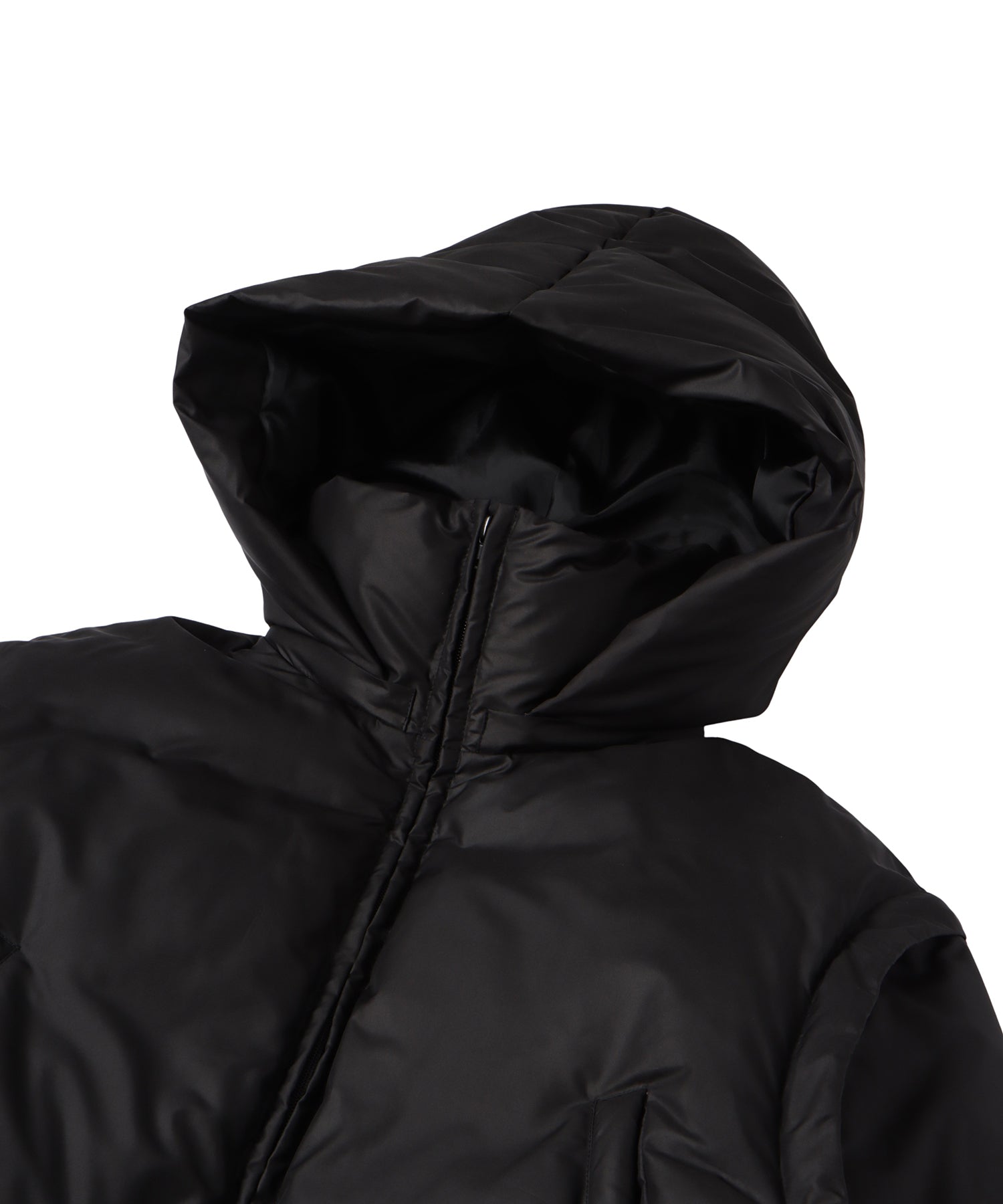 Multi way hooded down jacket