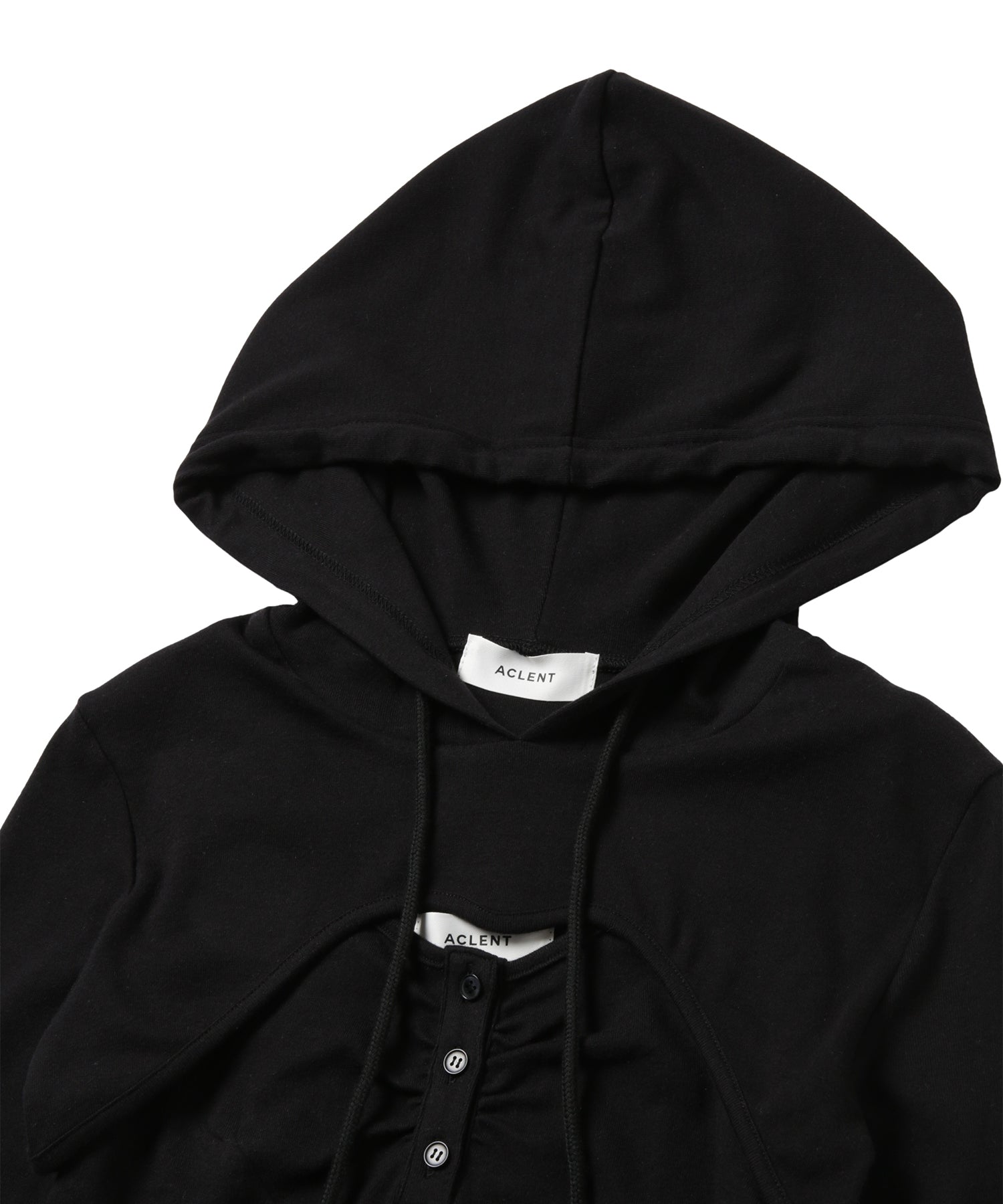 Lip-Layered Hooded Top